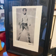 21st Century Black Framed Elvis Presley 40/100 Lithography by Andy Warhol