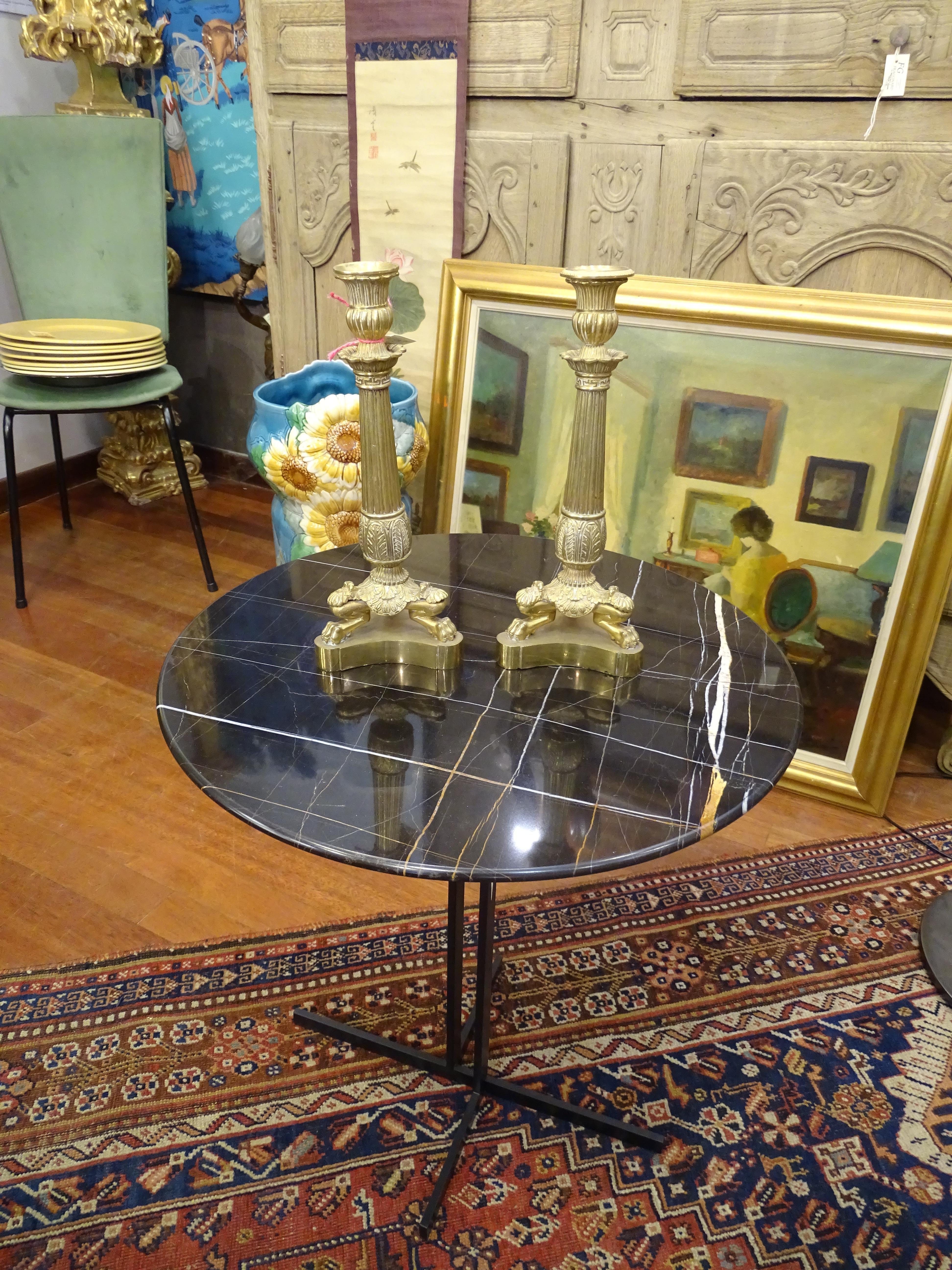 Table de canapé italienne noire du 21e siècle, auxiliaire, marbre de Natuzzi en vente 13