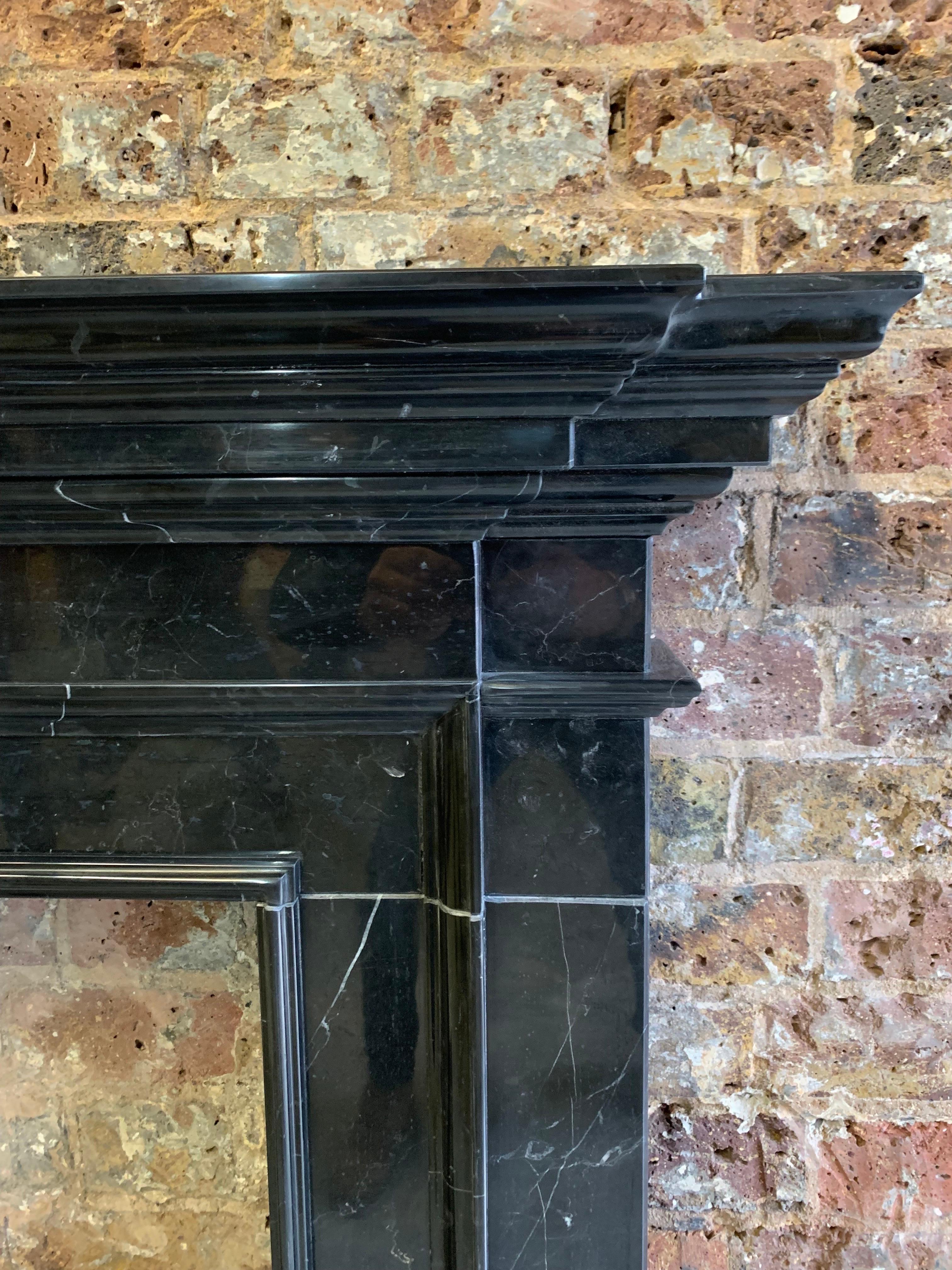 21st Century Black Marble Fireplace Mantlepiece For Sale 3