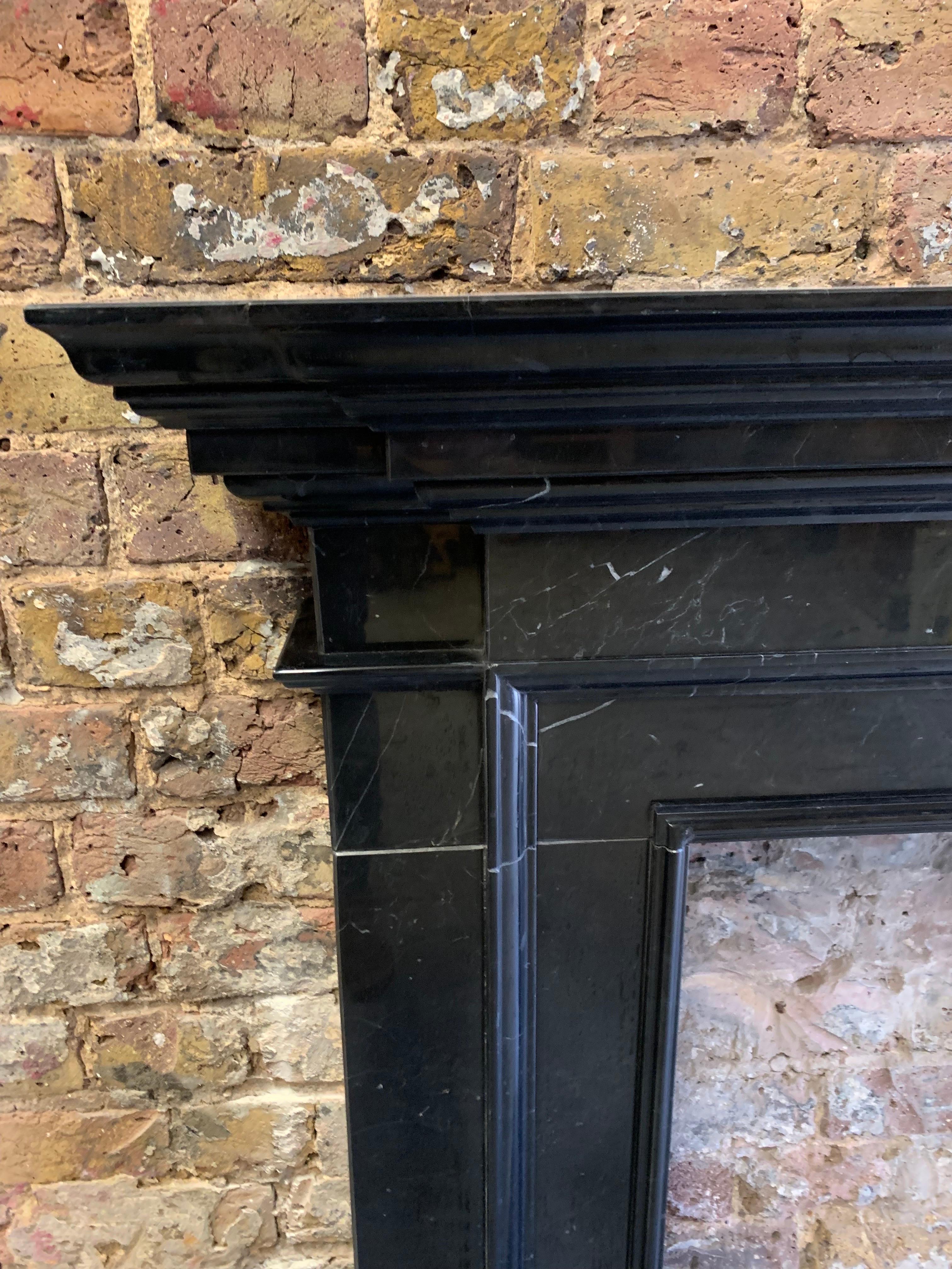 21st Century Black Marble Fireplace Mantlepiece For Sale 4