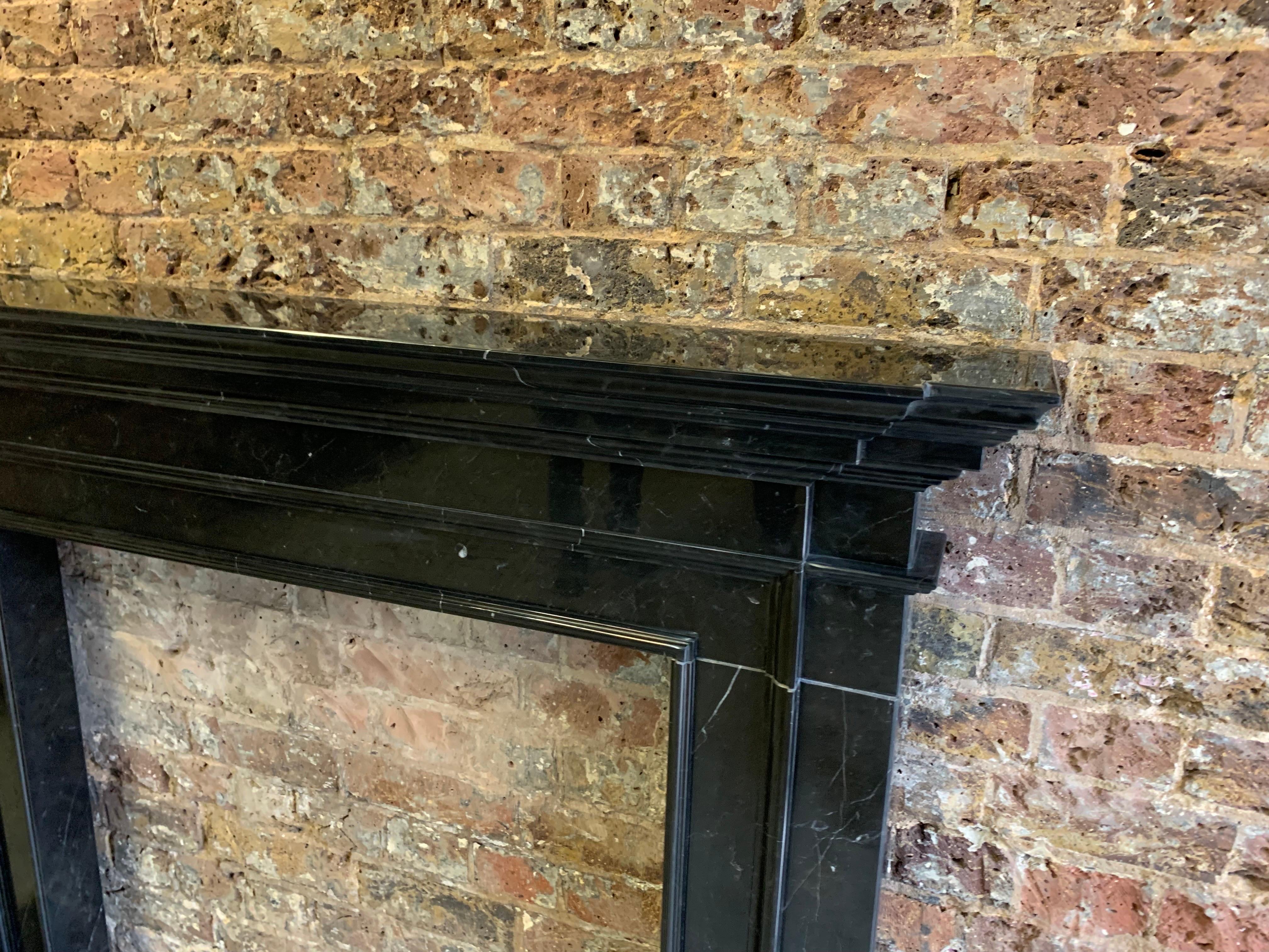 21st Century Black Marble Fireplace Mantlepiece For Sale 5