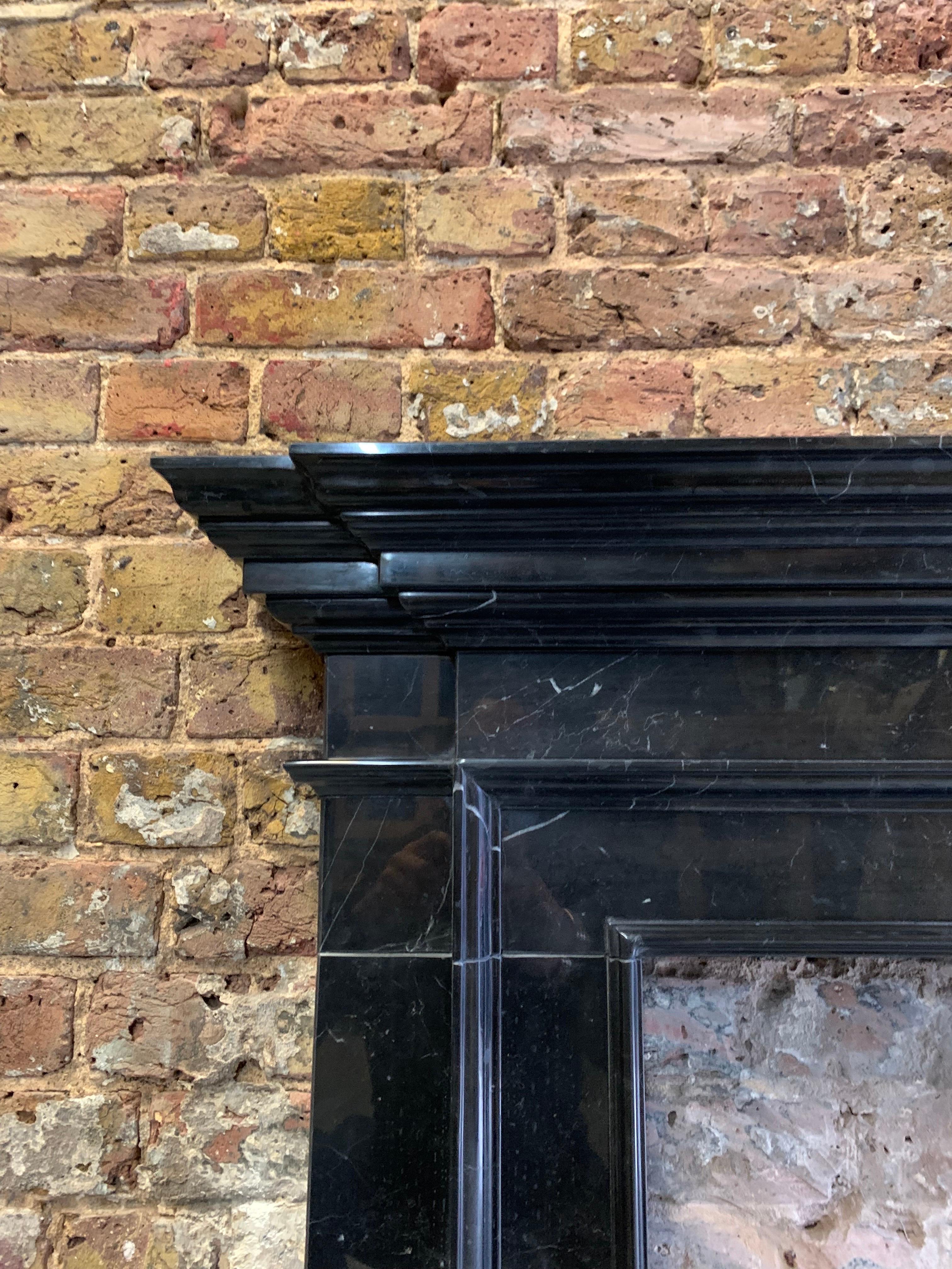 21st Century Black Marble Fireplace Mantlepiece For Sale 6