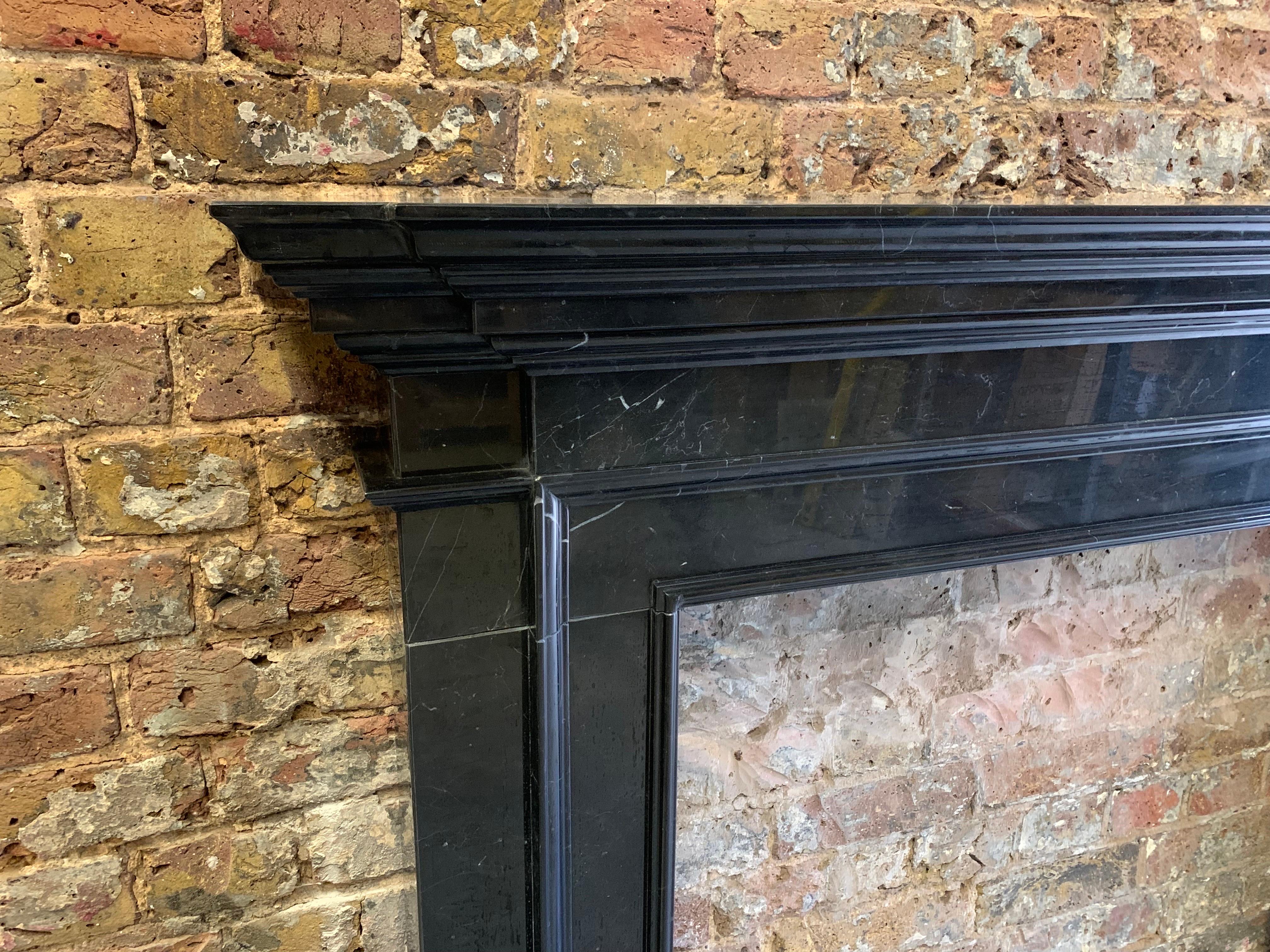 21st Century Black Marble Fireplace Mantlepiece For Sale 7