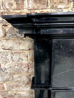 21st Century Black Nero Marquina Marble Fireplace Surround