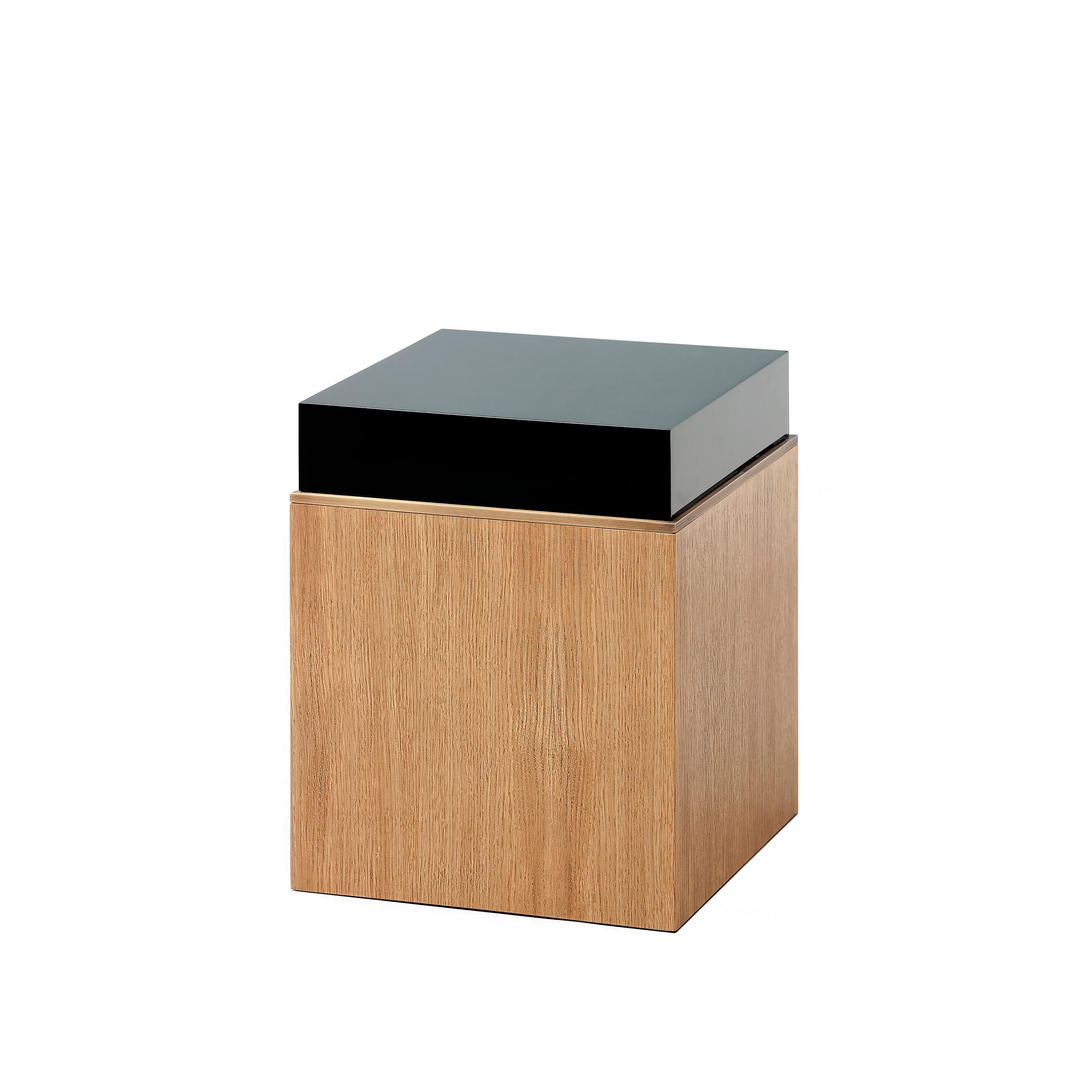 Mid-Century Modern Block Side Table, in Limed Oak, Handcrafted in Portugal by Duistt For Sale
