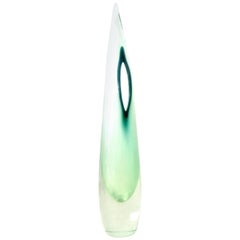 21st Century Blown Art Glass Organic Modern "Ombre" Vase