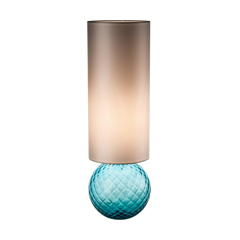 Lampe de bureau en verre souffl Balloton du 21e sicle en aigue-marine de Venini