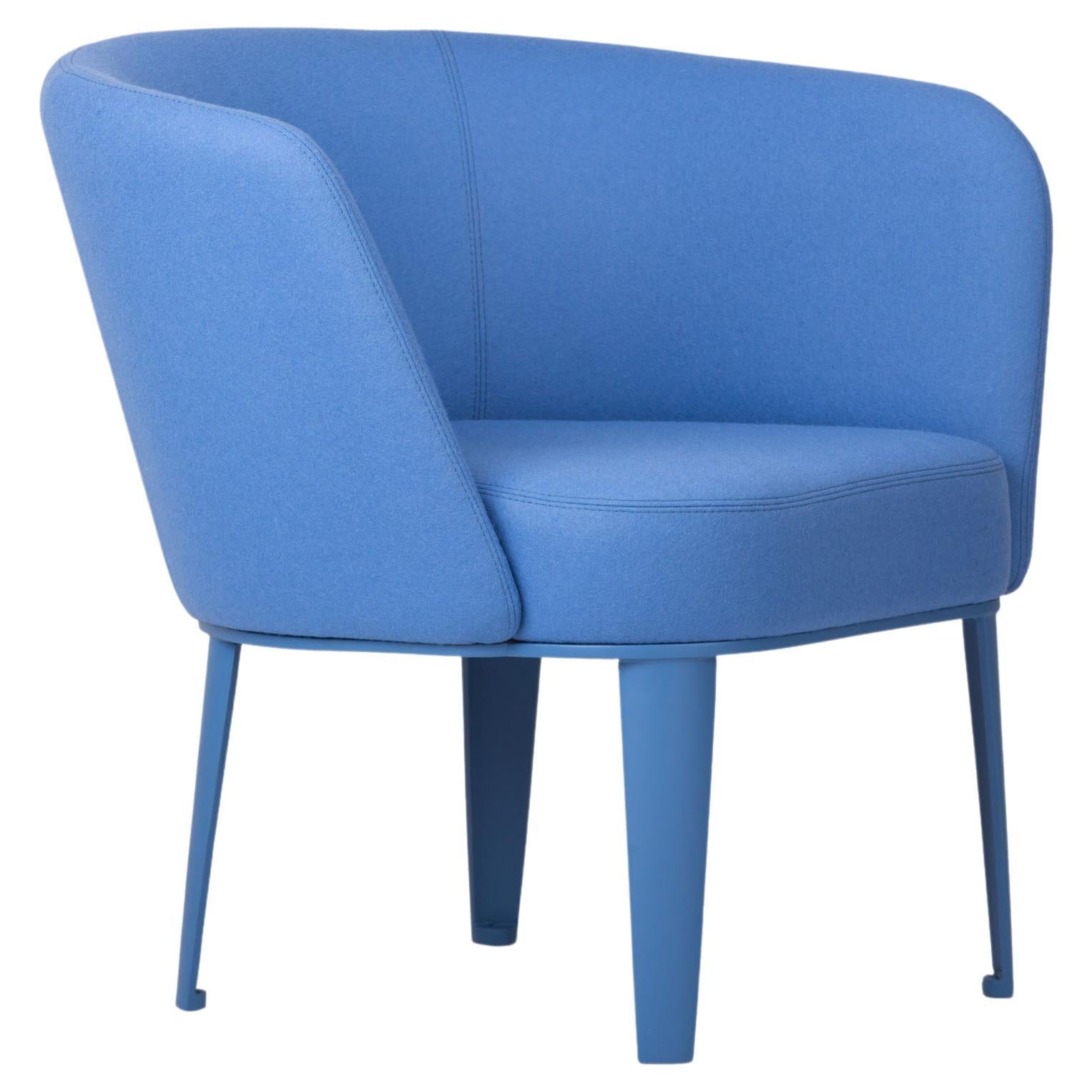 21st Century Blue Left Armchair Clara Made in Italy For Sale