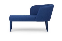 Blaue Left Dormeuse des 21. Jahrhunderts, hergestellt in Italien