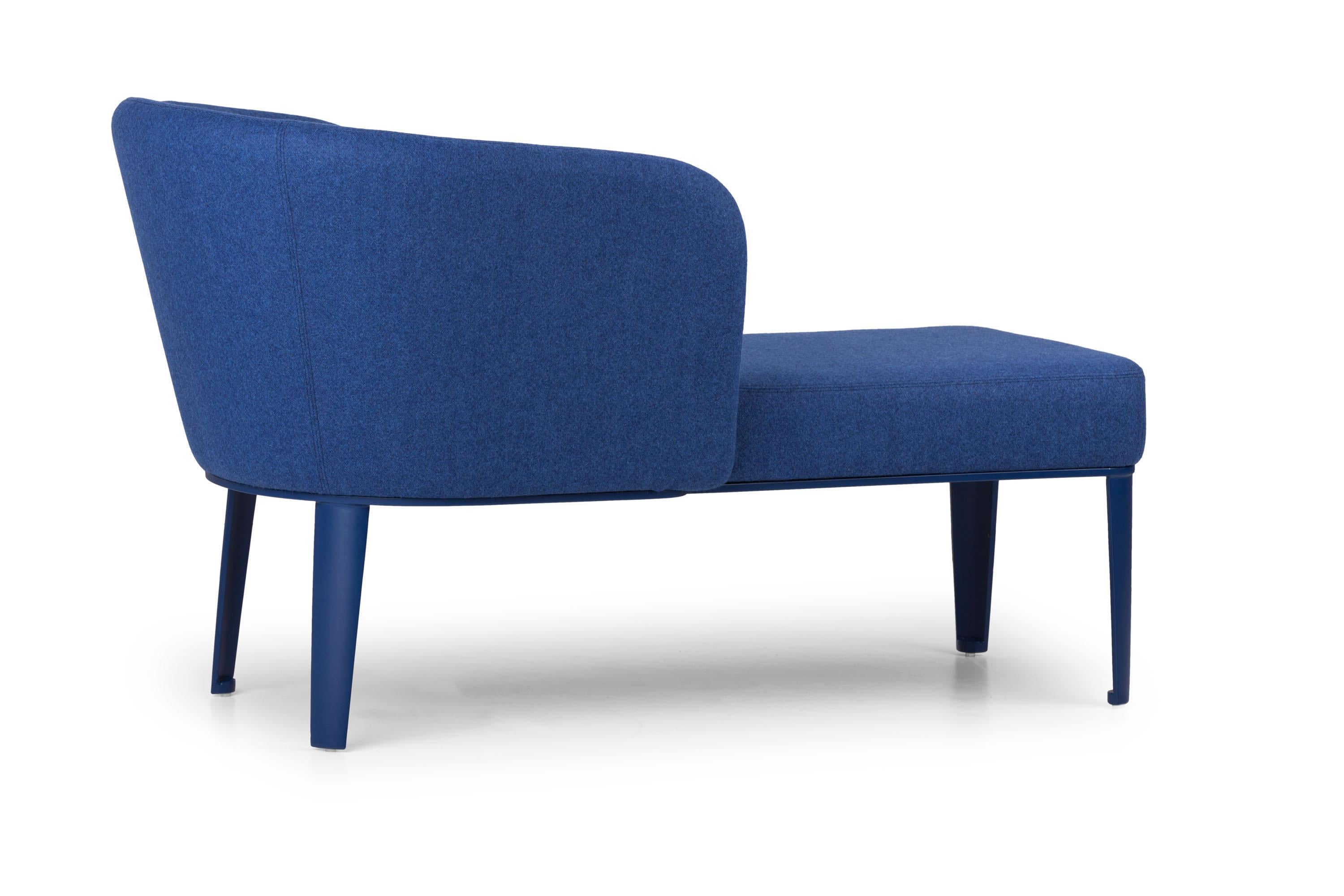 Modern 21st Century Blue Left Dormeuse Clara Made in Italy For Sale