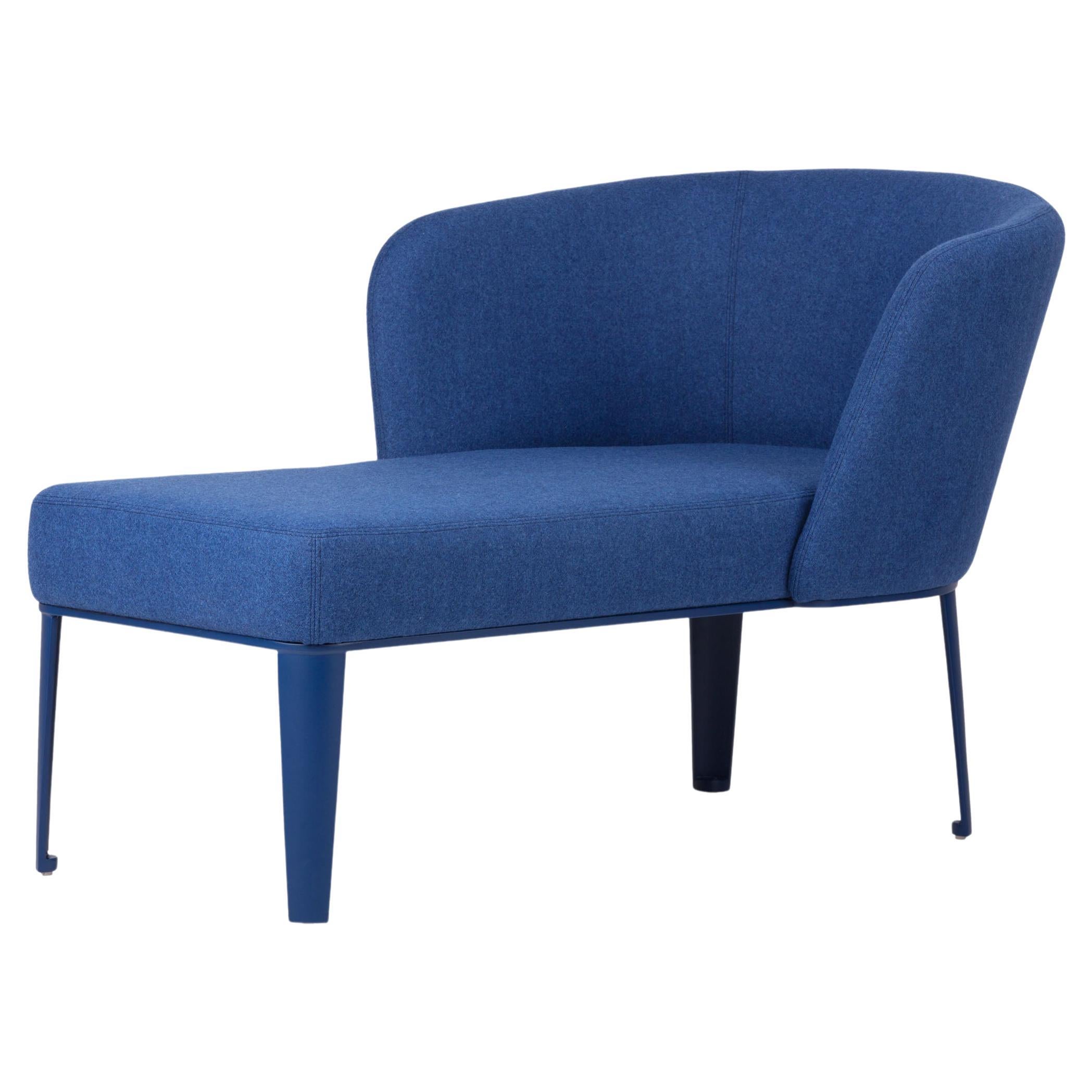 21st Century Blue Left Dormeuse Clara Made in Italy For Sale