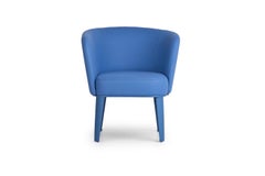 Blauer rechtser Sessel des 21. Jahrhunderts, hergestellt in Italien