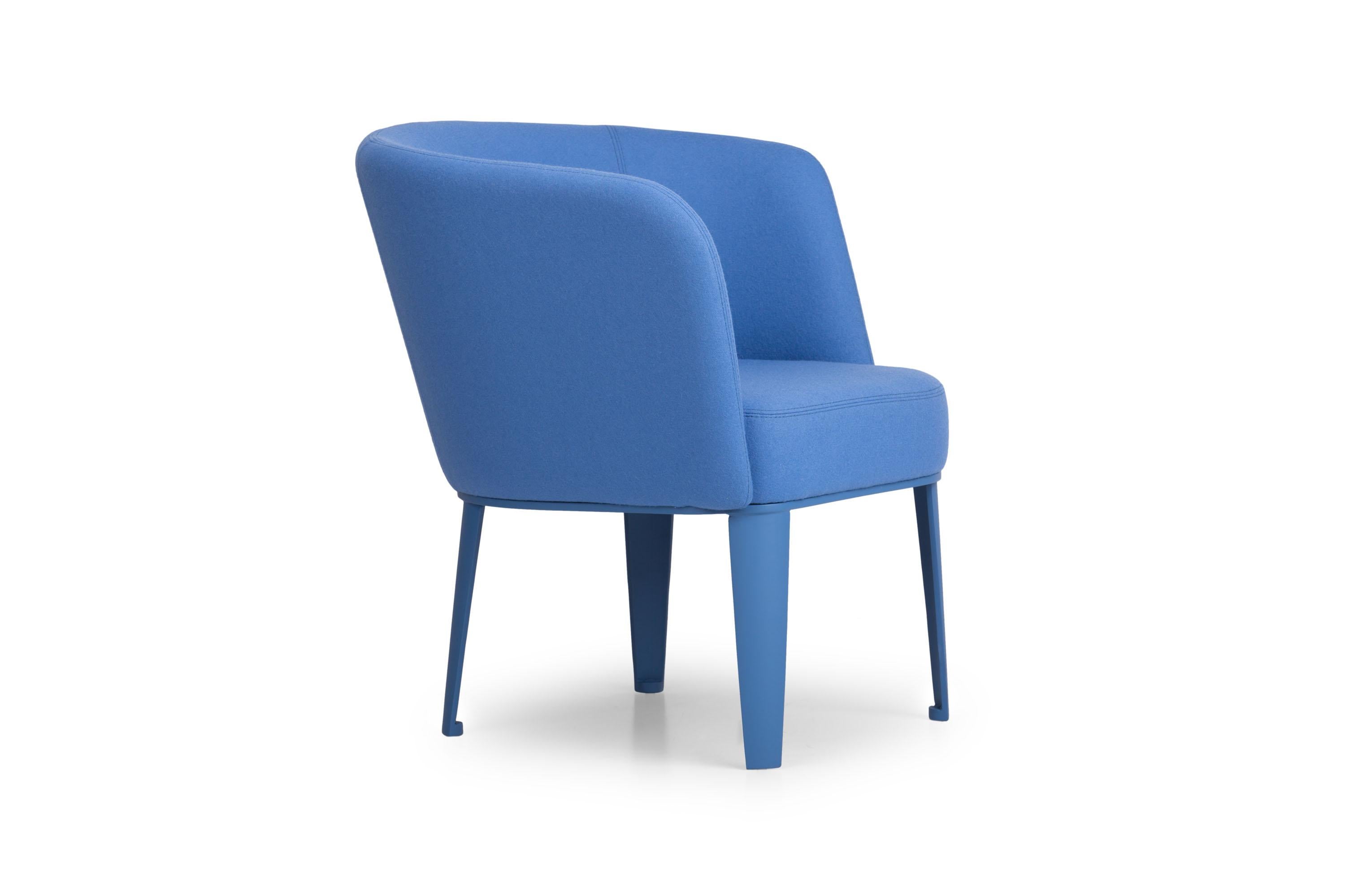 Modern 21st Century Blue Right Armchair Clara Made in Italy For Sale