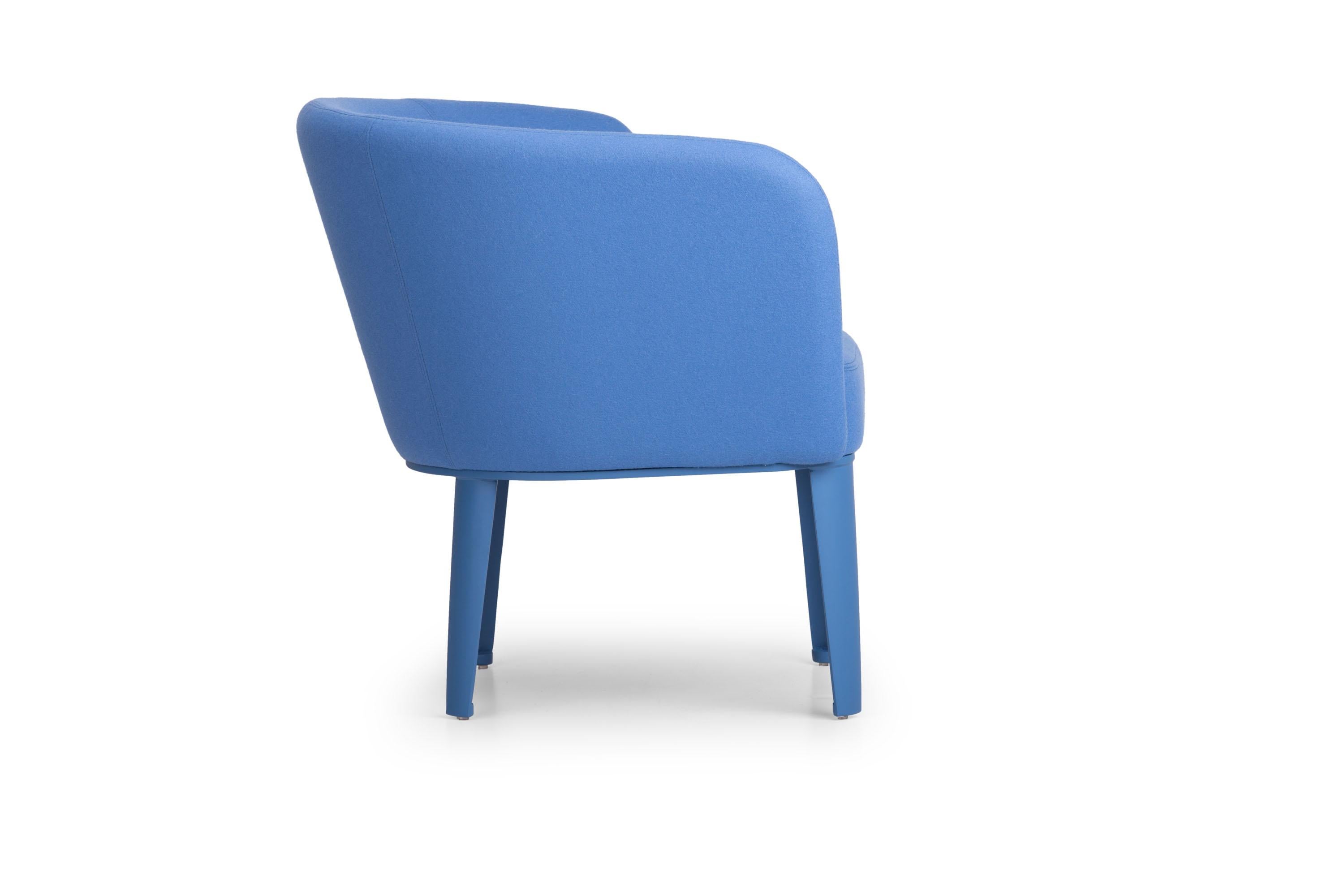 Italian 21st Century Blue Right Armchair Clara Made in Italy For Sale