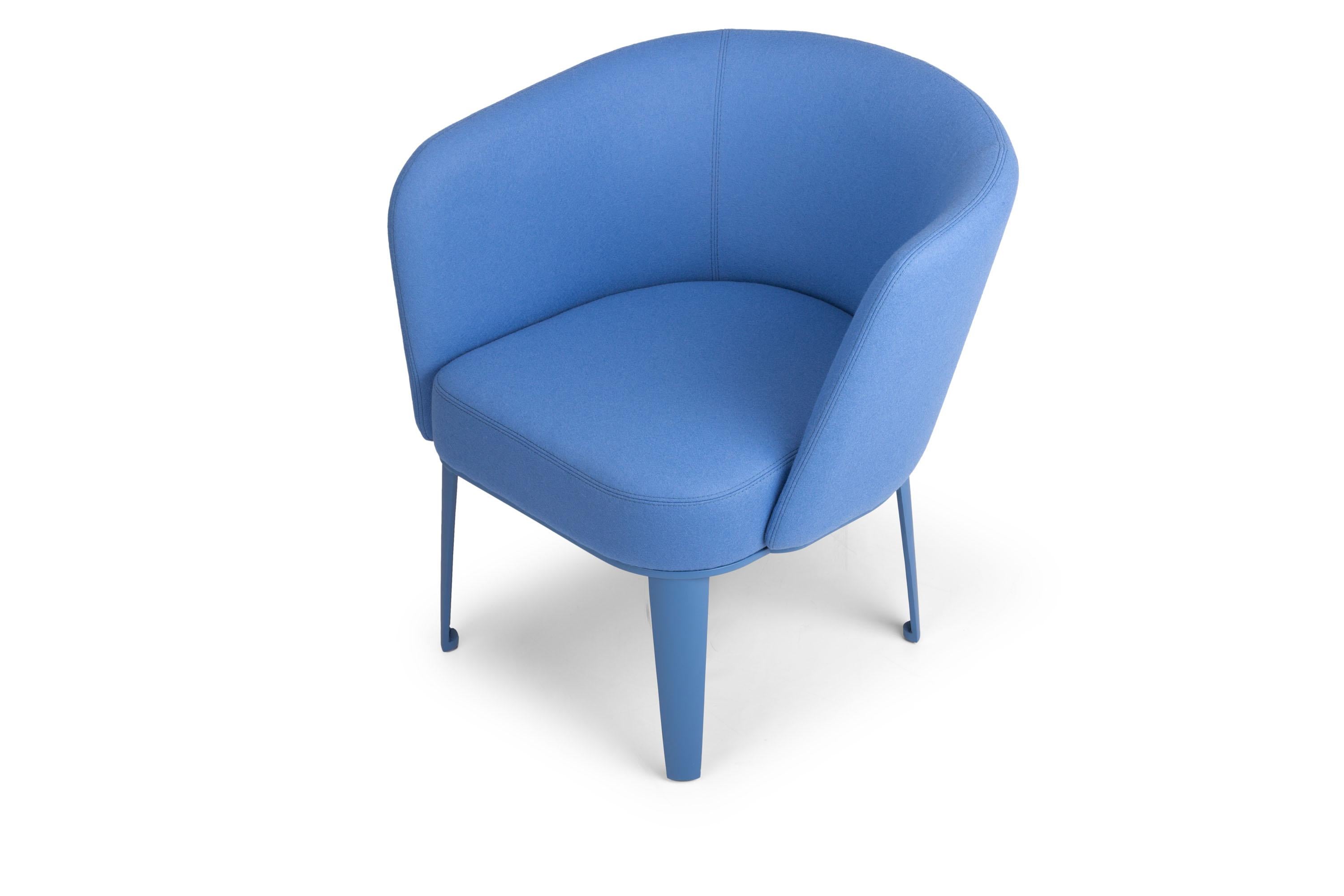 Contemporary 21st Century Blue Right Armchair Clara Made in Italy For Sale