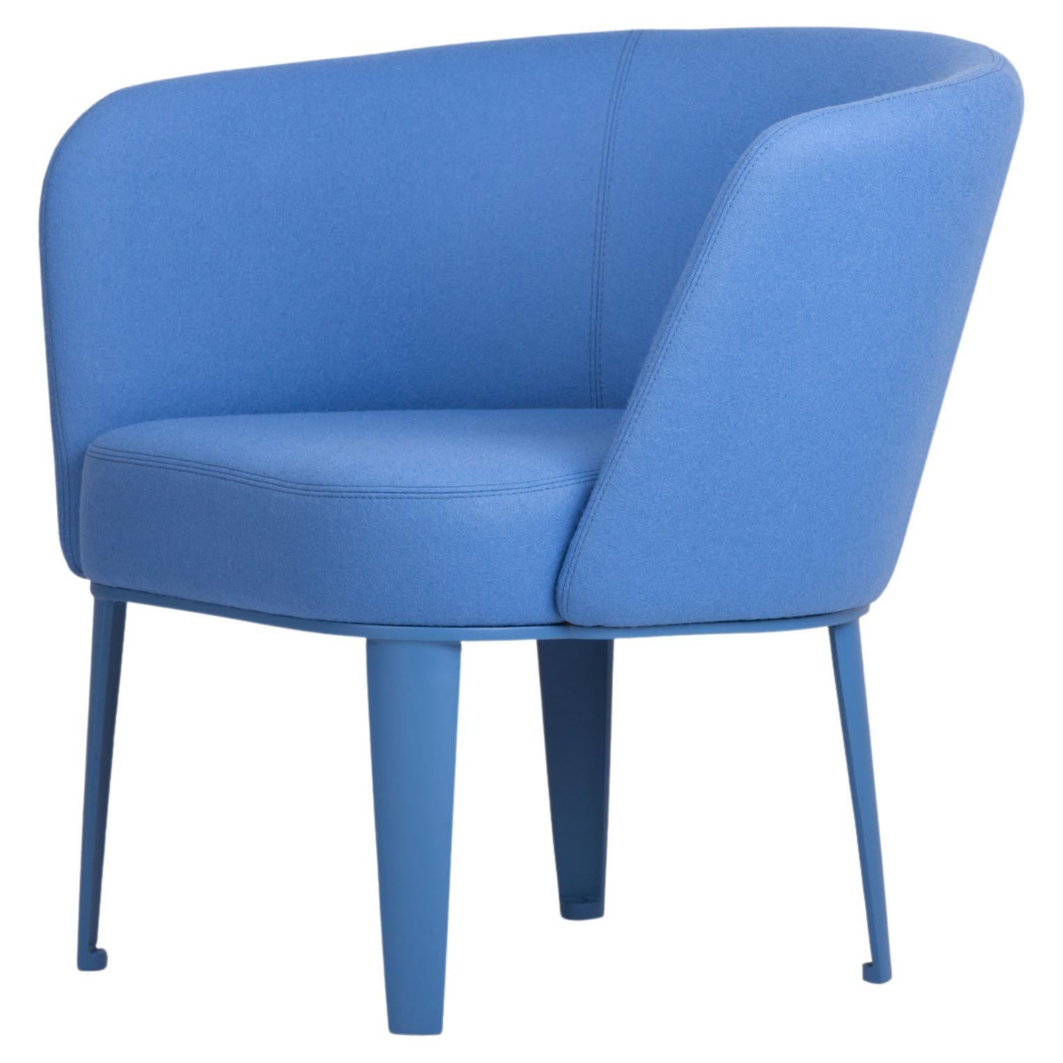 Blauer rechtser Sessel des 21. Jahrhunderts, hergestellt in Italien