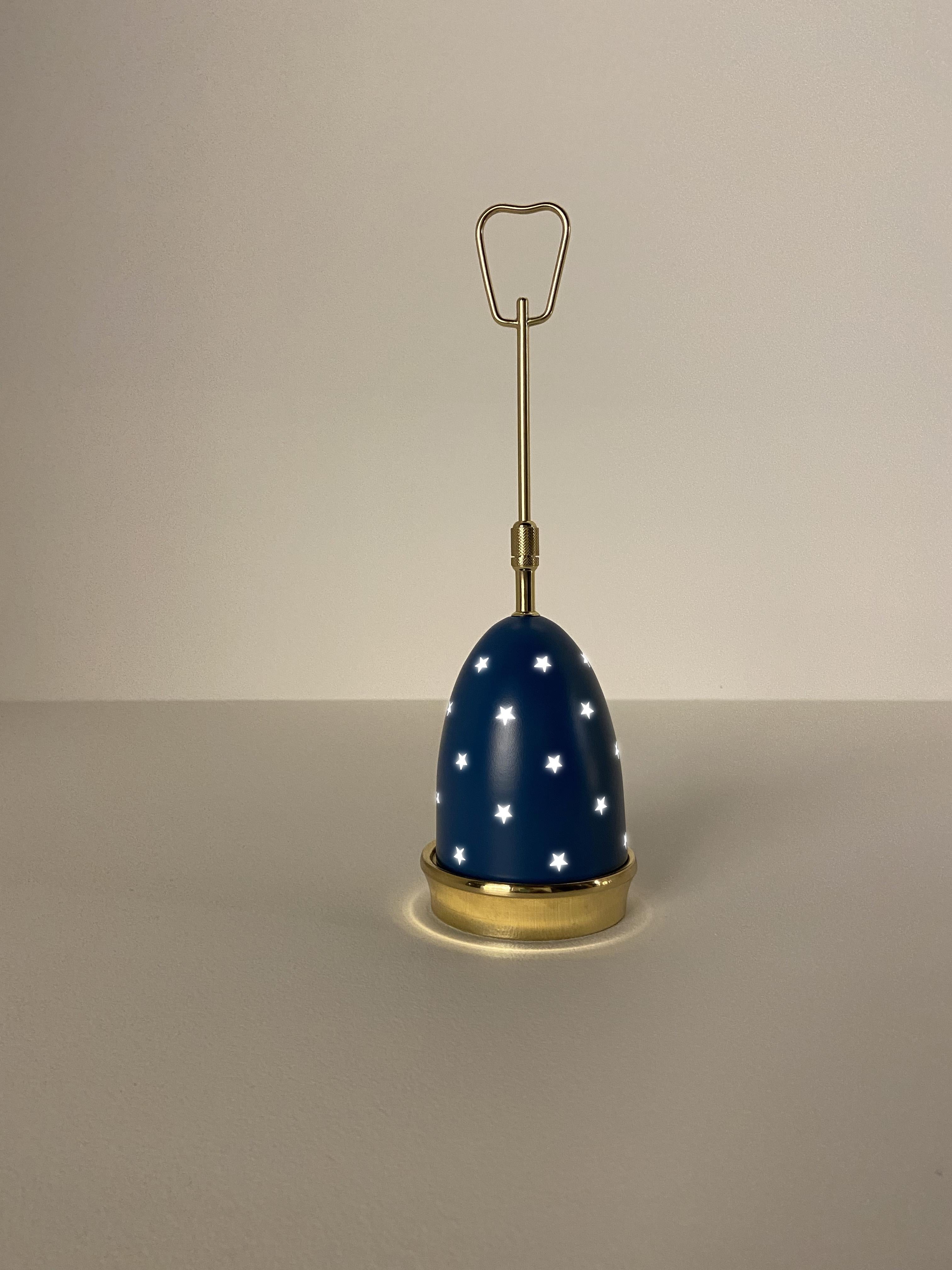 Blaue Stellina-Tischlampe des 21. Jahrhunderts Angelo Lelii 2019 im Stil der 1950er Jahre Italien (Moderne der Mitte des Jahrhunderts)
