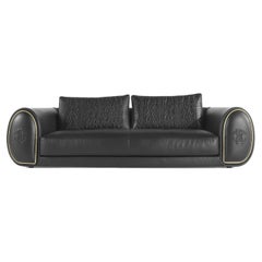 Bold.2 Sofa aus schwarzem Leder des 21. Jahrhunderts von Roberto Cavalli Home Interiors
