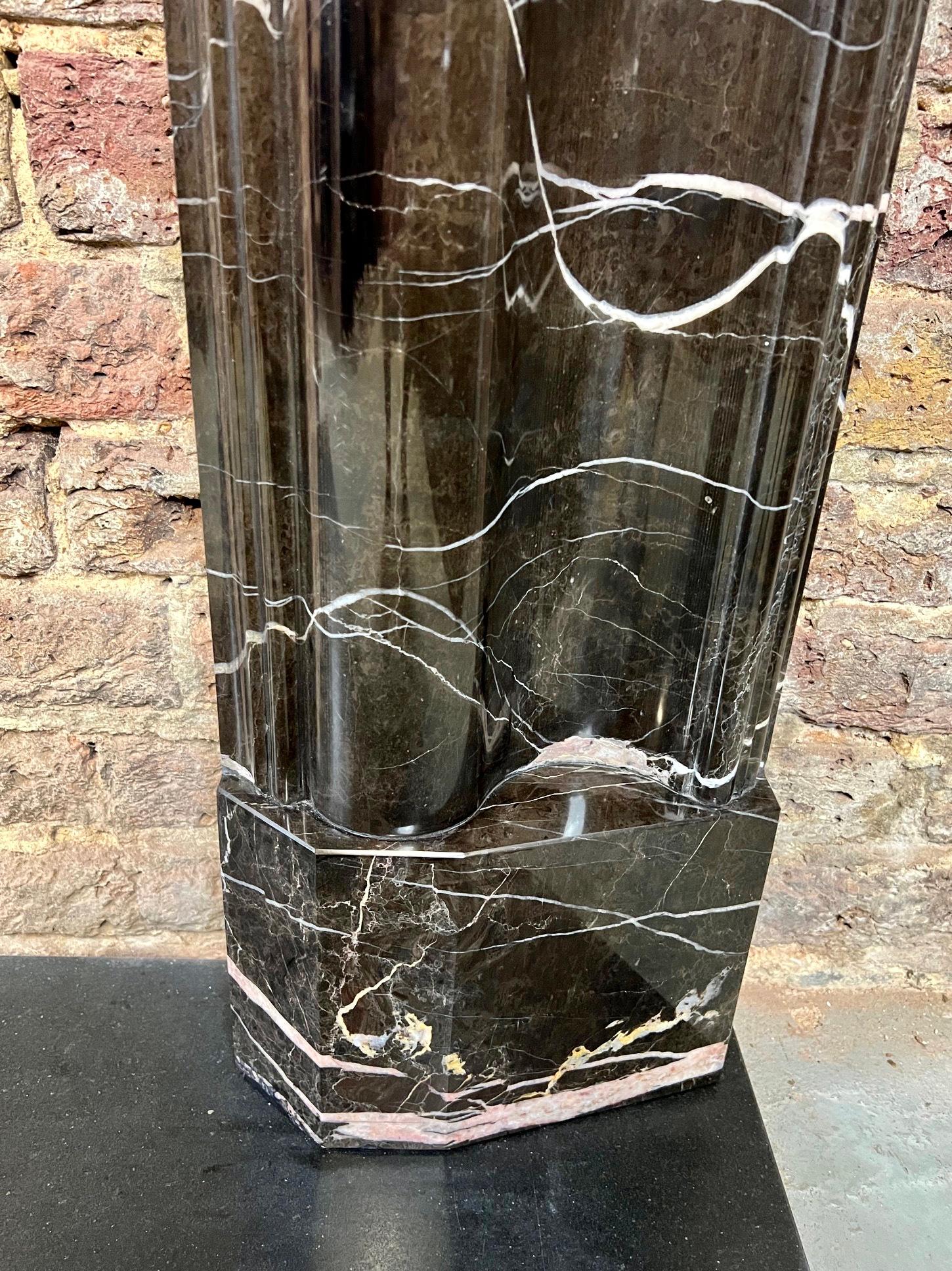 Hand-Carved 21st Century Bolection Marble Fireplace Surround