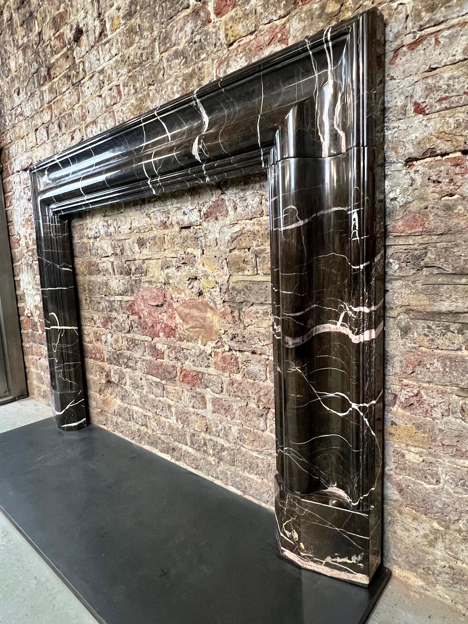 Contemporary 21st Century Bolection Marble Fireplace Surround