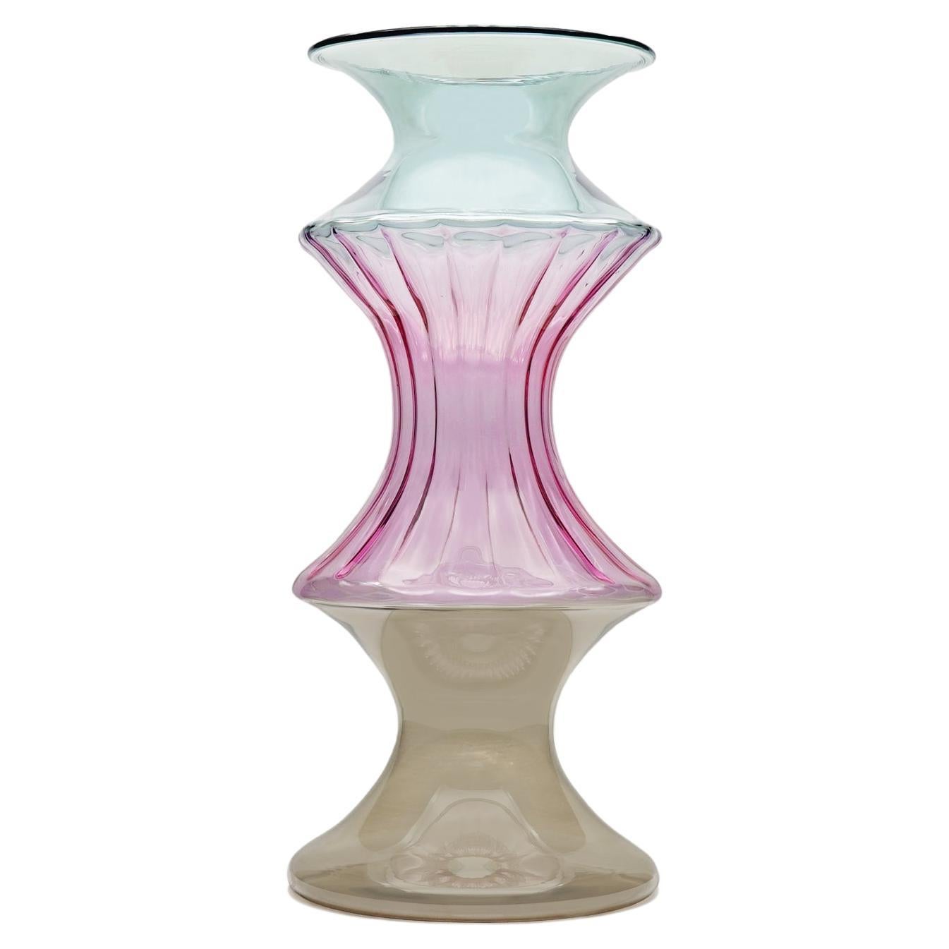21st Century Borosilcate Glass Vase MADAME, Handcrafted, Kanz Architetti For Sale