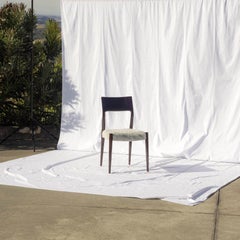 Bossa Dining Chair, COM/COL seat, Ultra Glossy Lacquered Mahogany Wood Legs