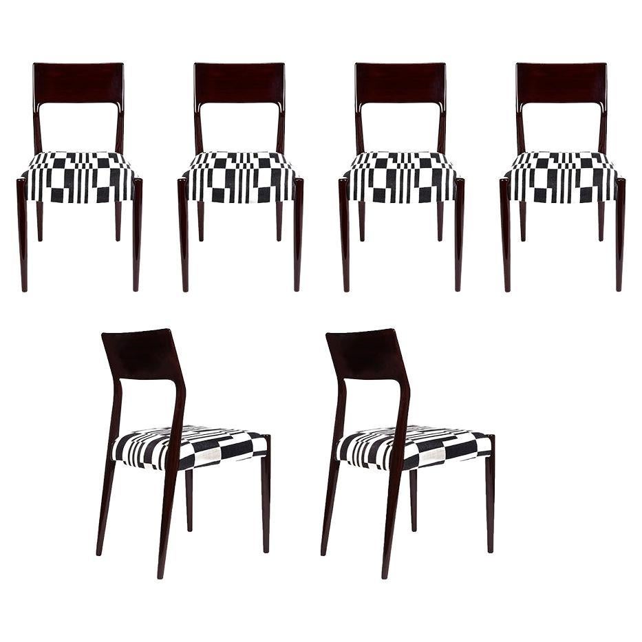 Bossa Chair, Set of 6 Chairs in Mahogany Wood, Handcrafted in Portugal by Duistt For Sale
