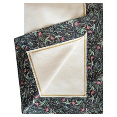 21st Century "Botticelli" Cashmere and Silk White Plaid with Printed Silk Edging
