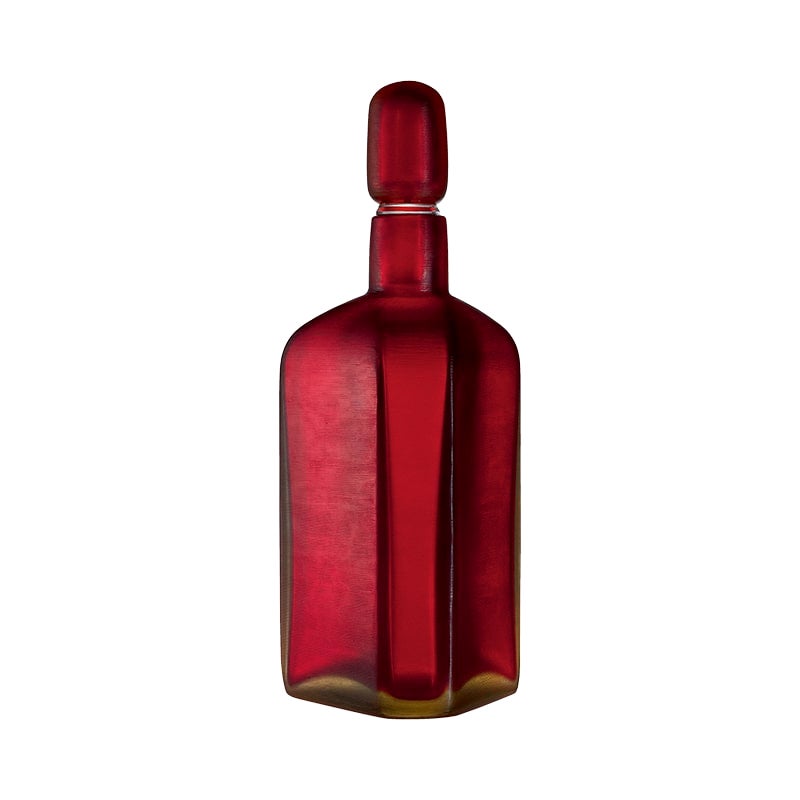 Bottiglie-Schirmglasflasche aus dem 21. Jahrhundert in Himbeerfarben von Paolo Venini