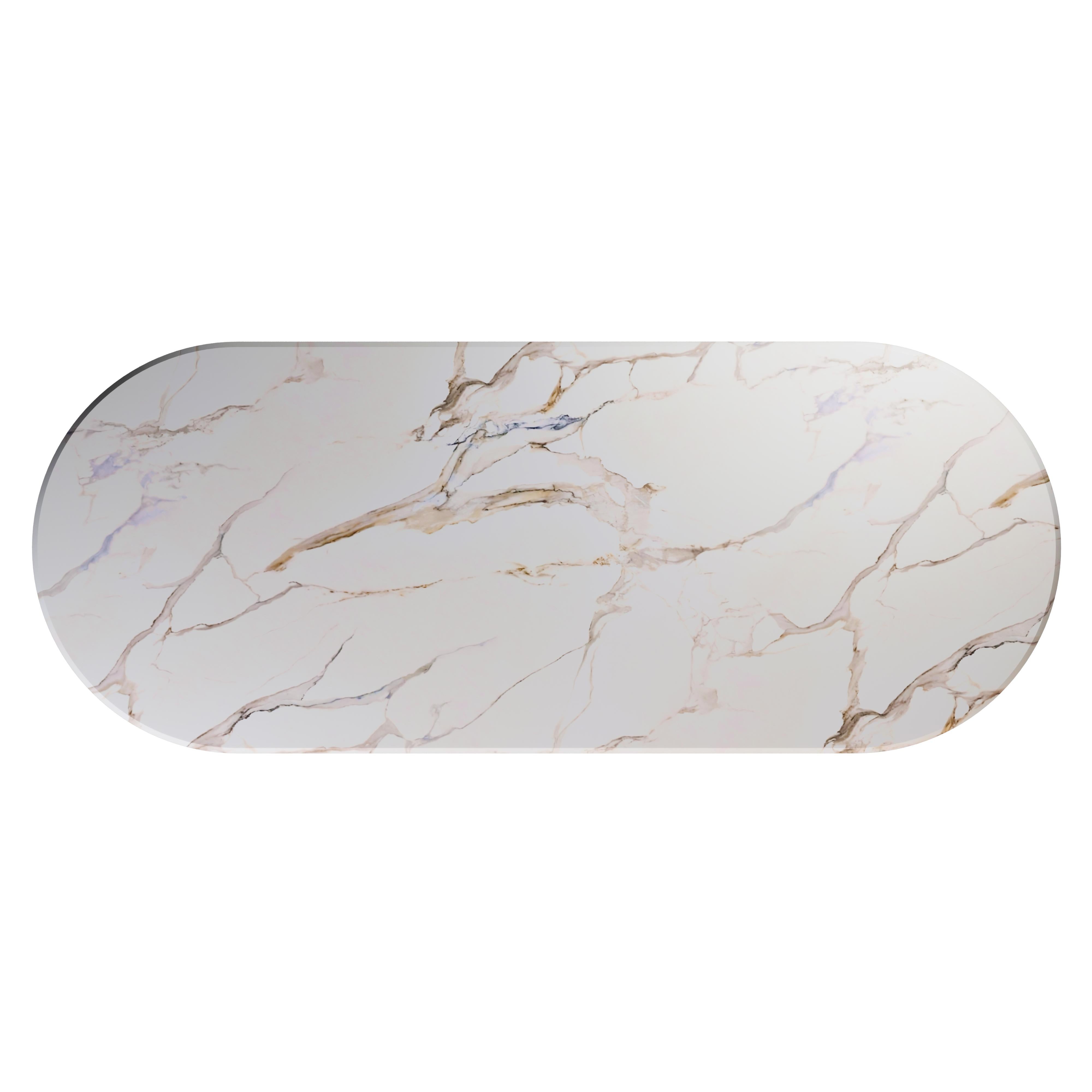 21st Century Boulder Dining Table Marble and Brushed Brass For Sale 5