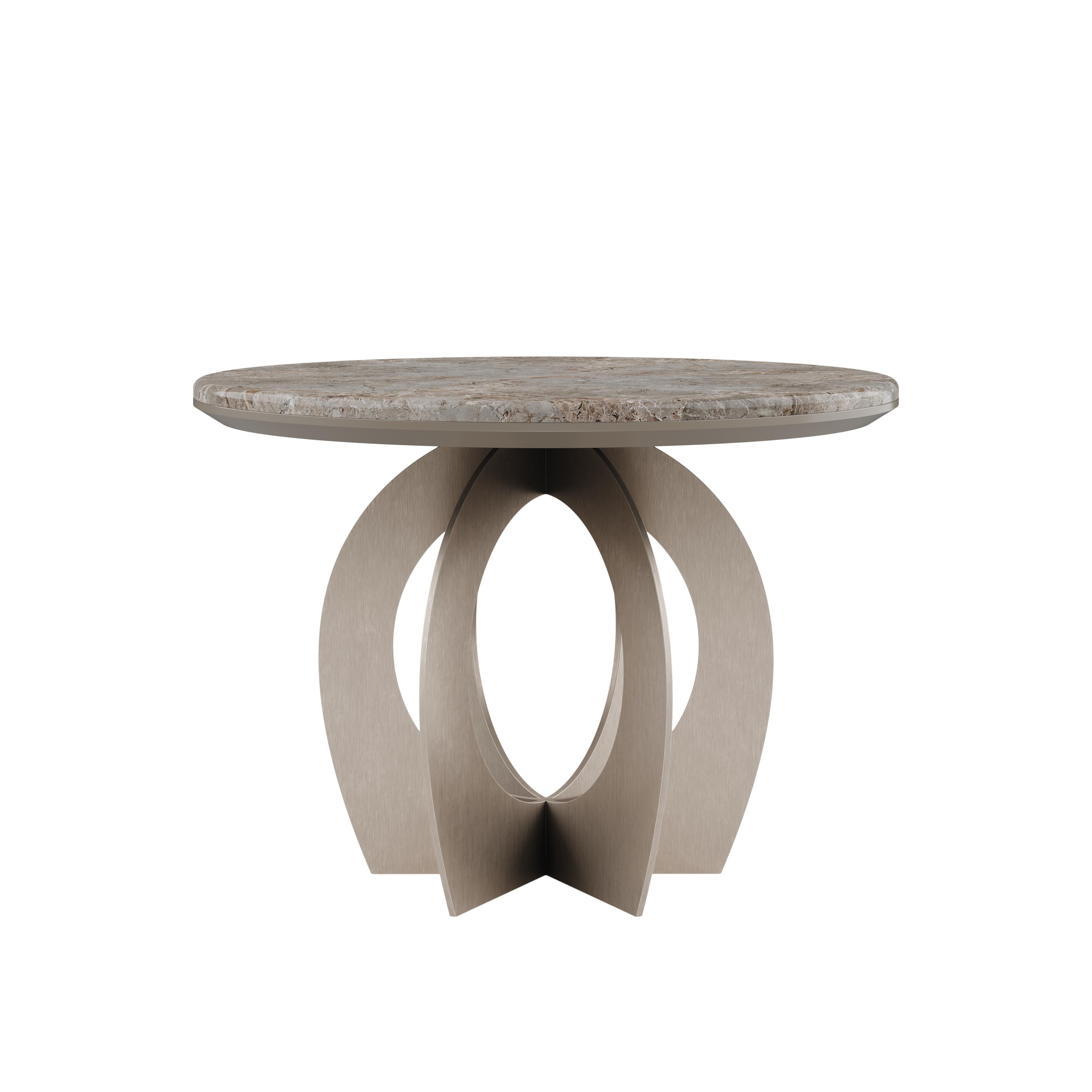 Contemporary 21st Century Boulder Side Table Marble Steel Lacquered Wood Rosso Marble For Sale