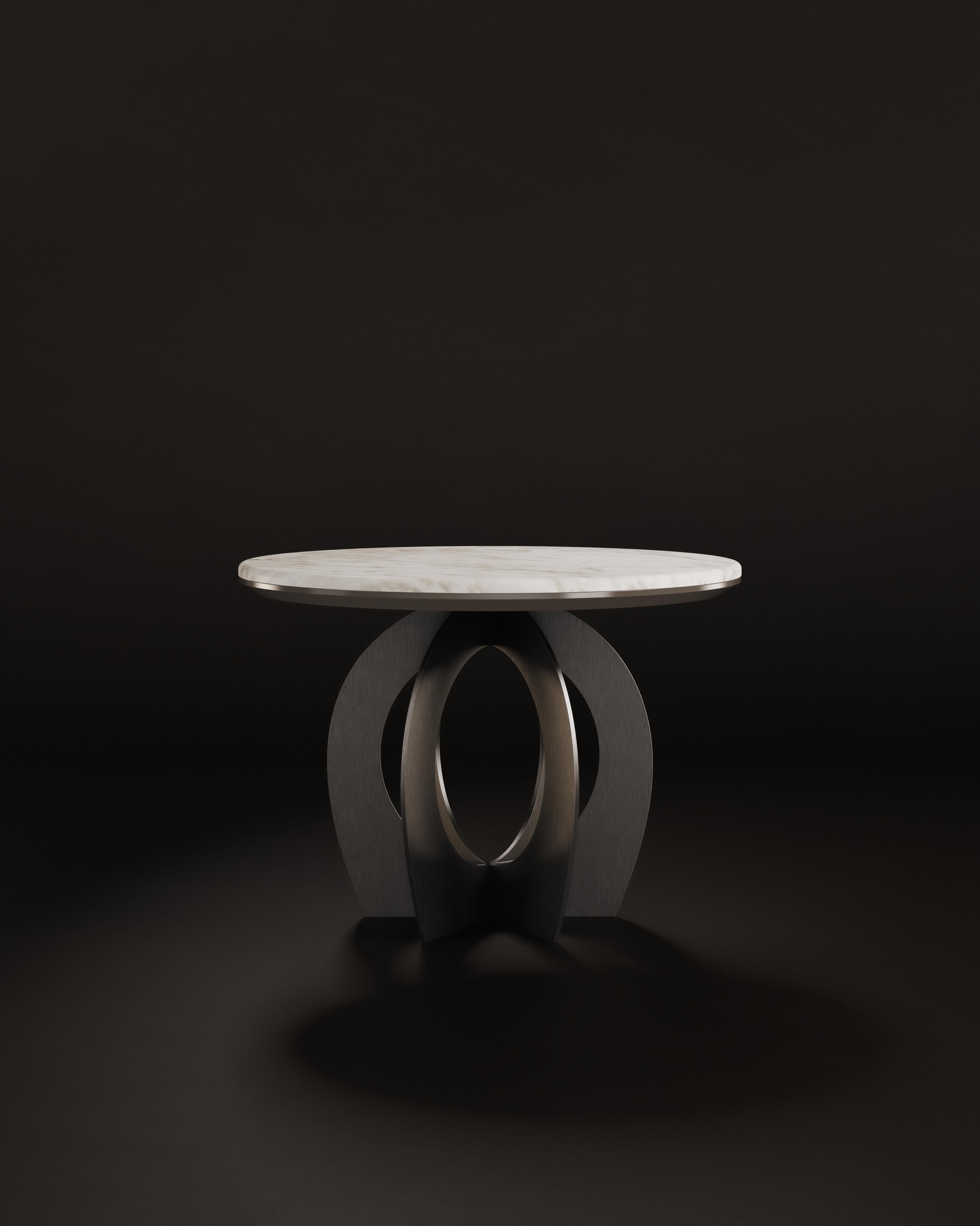 21st Century Boulder Side Table Marble Steel Lacquered Wood Rosso Marble For Sale 1