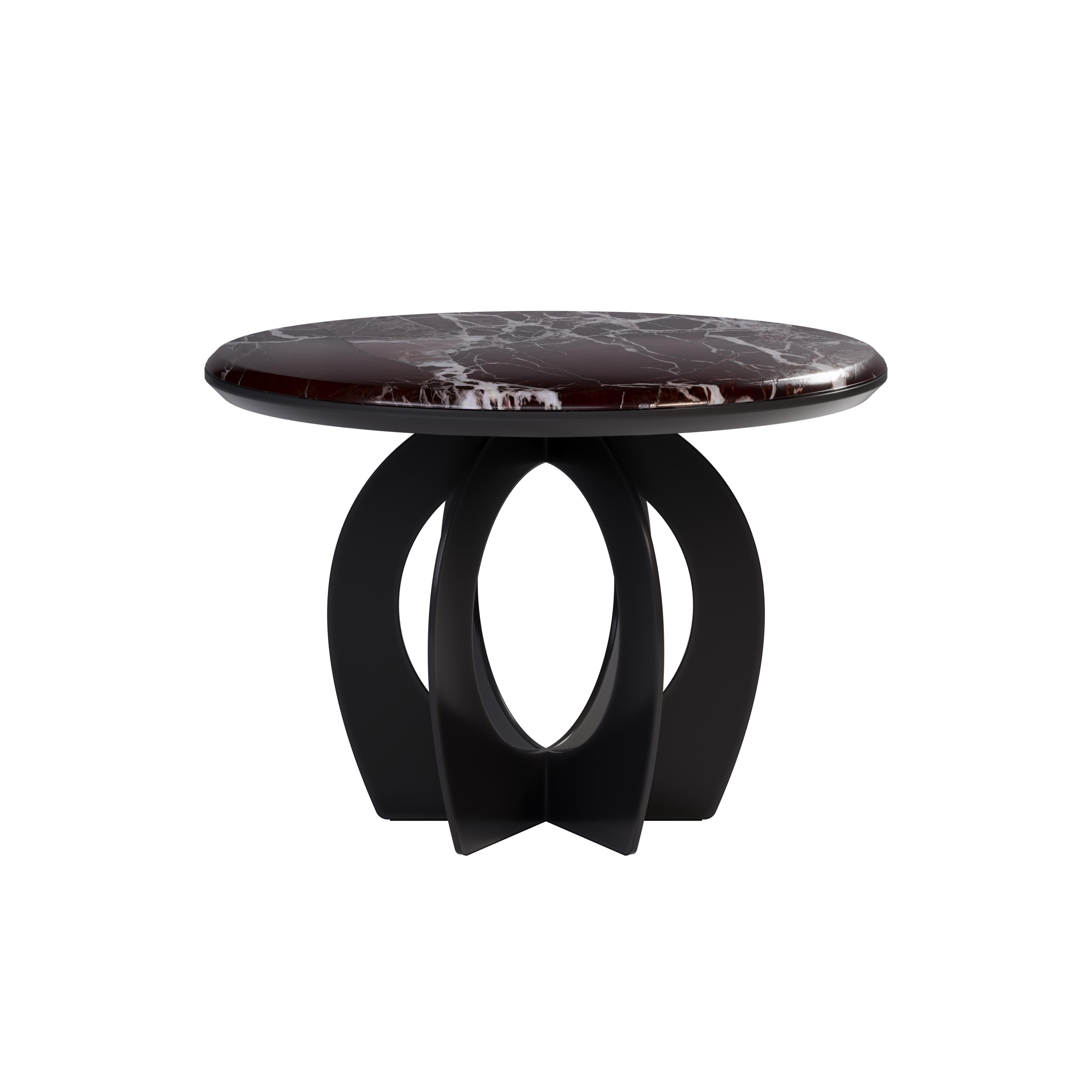 Contemporary 21st Century Boulder Side Table Marble Brass For Sale