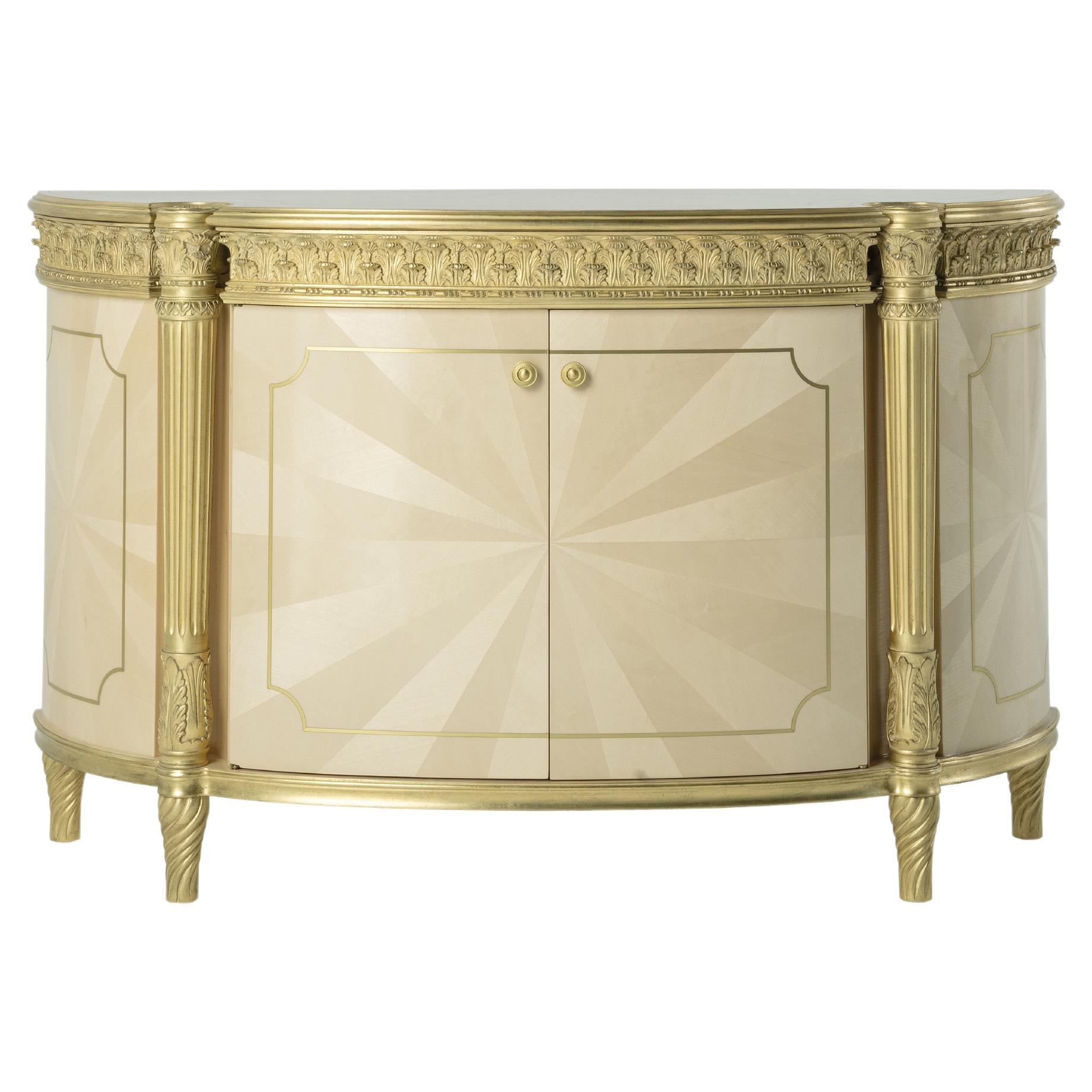 21st Century Boulevard Sideboard with Gold Leaf Finishing For Sale