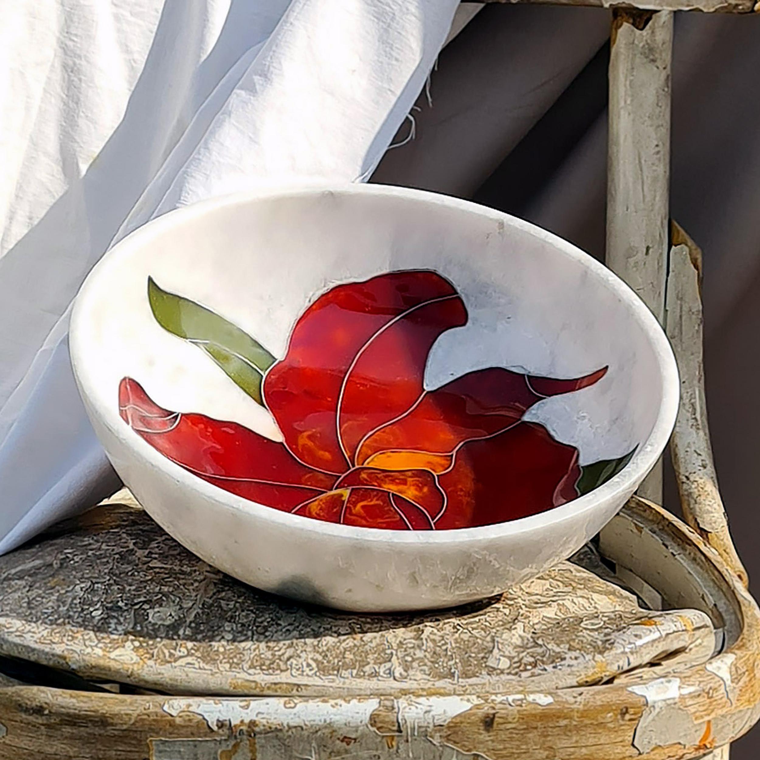 red marble bowl