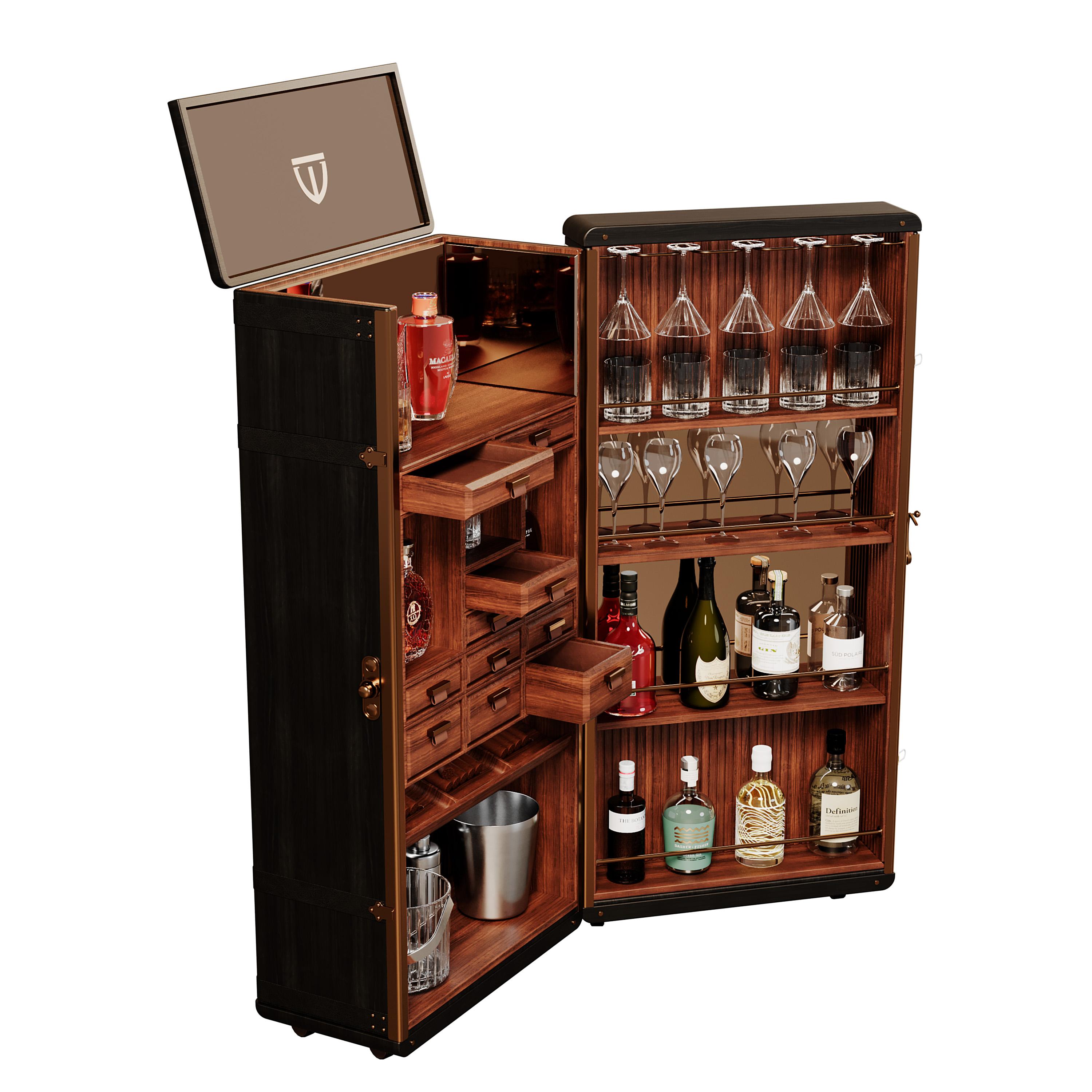 leather bar cabinet