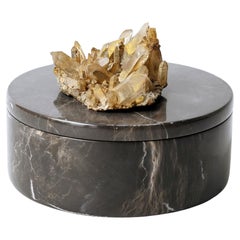 Boîte du 21e siècle Quartz cristal et marbre