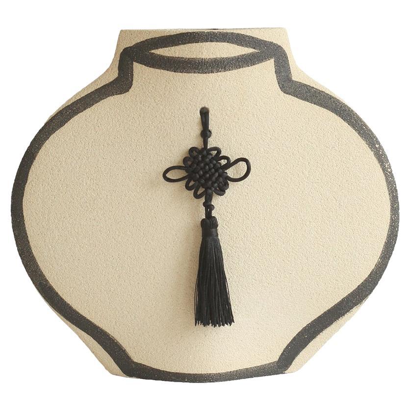 21st Century ‘Braided Lune’, in White Ceramic, Hand-Crafted in France