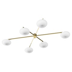 21st Century Brass 6 Lune Ceiling Lamp, Angelo Lelii, 2019 Style of 1960s, Italy