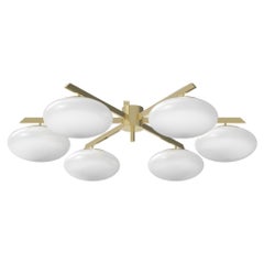Brass 6 Lune symmetric ceiling lamp, Angelo Lelii, 2019 Style of 1960s, Italy