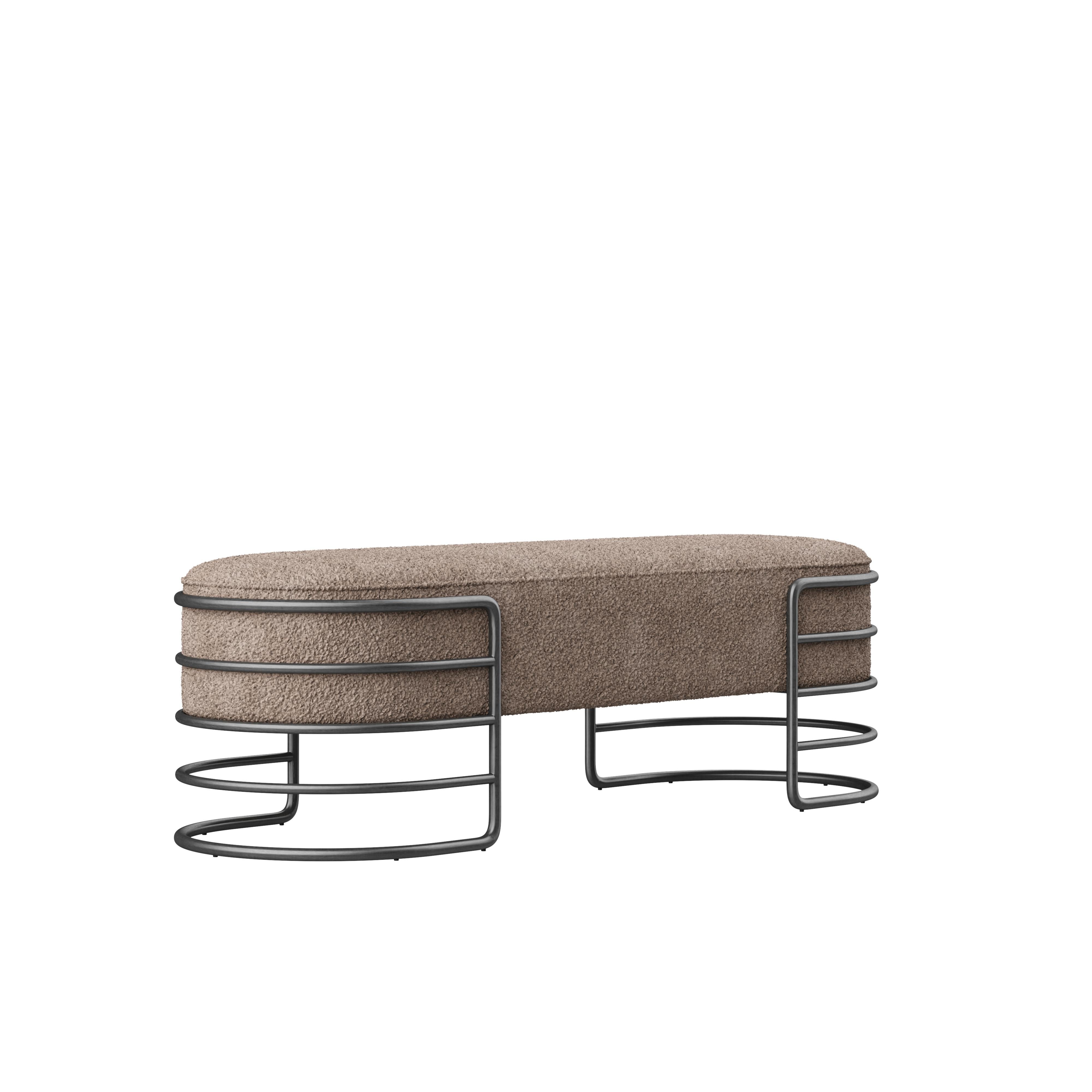 Brossé Banc Eero du 21ème siècle en laiton et velours côtelé en vente