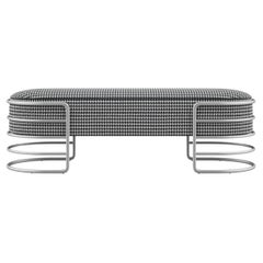 Banc Eero du 21ème siècle en laiton et velours côtelé