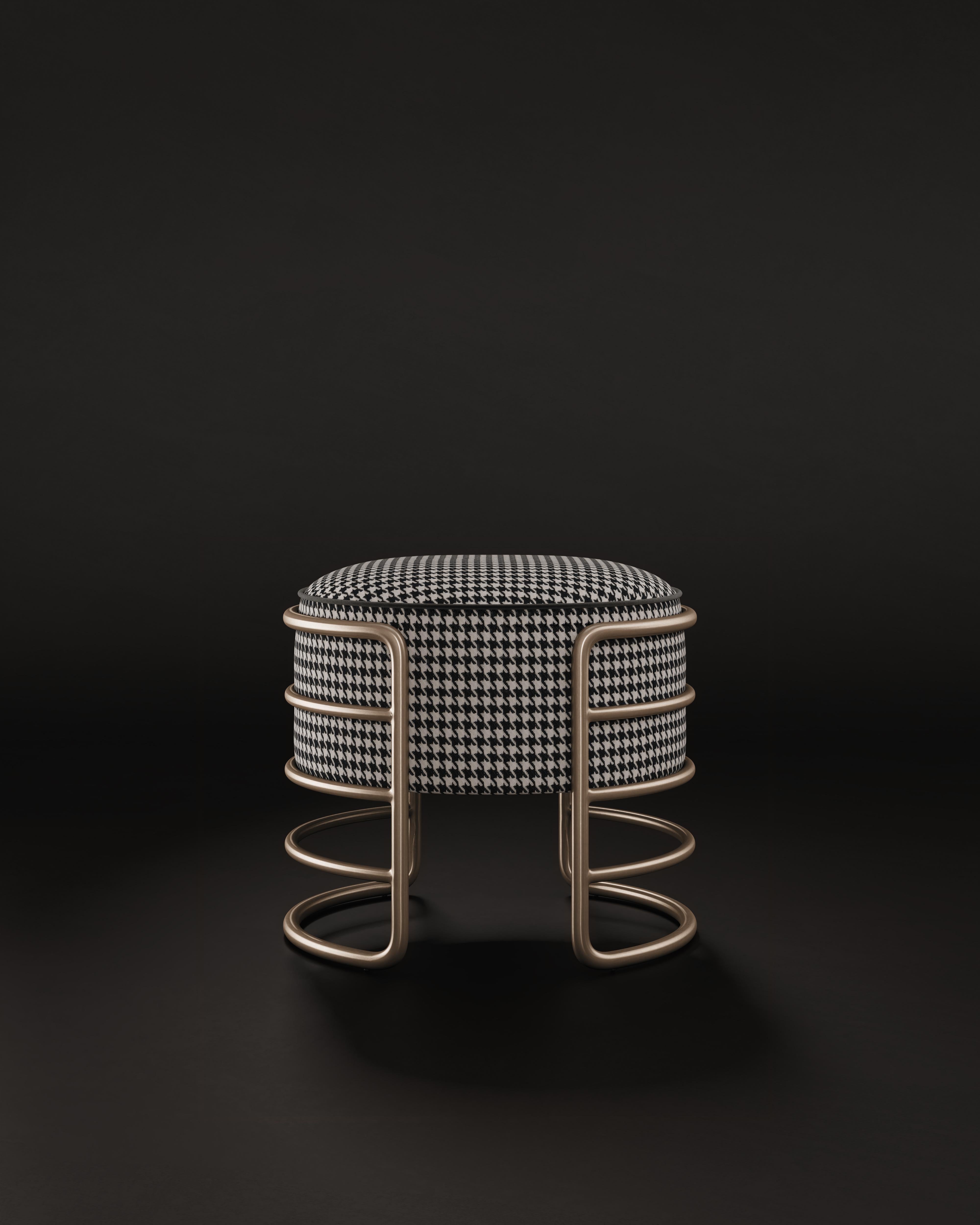 21st Century Brass Eero Stool Linen By Porus Studio For Sale 2
