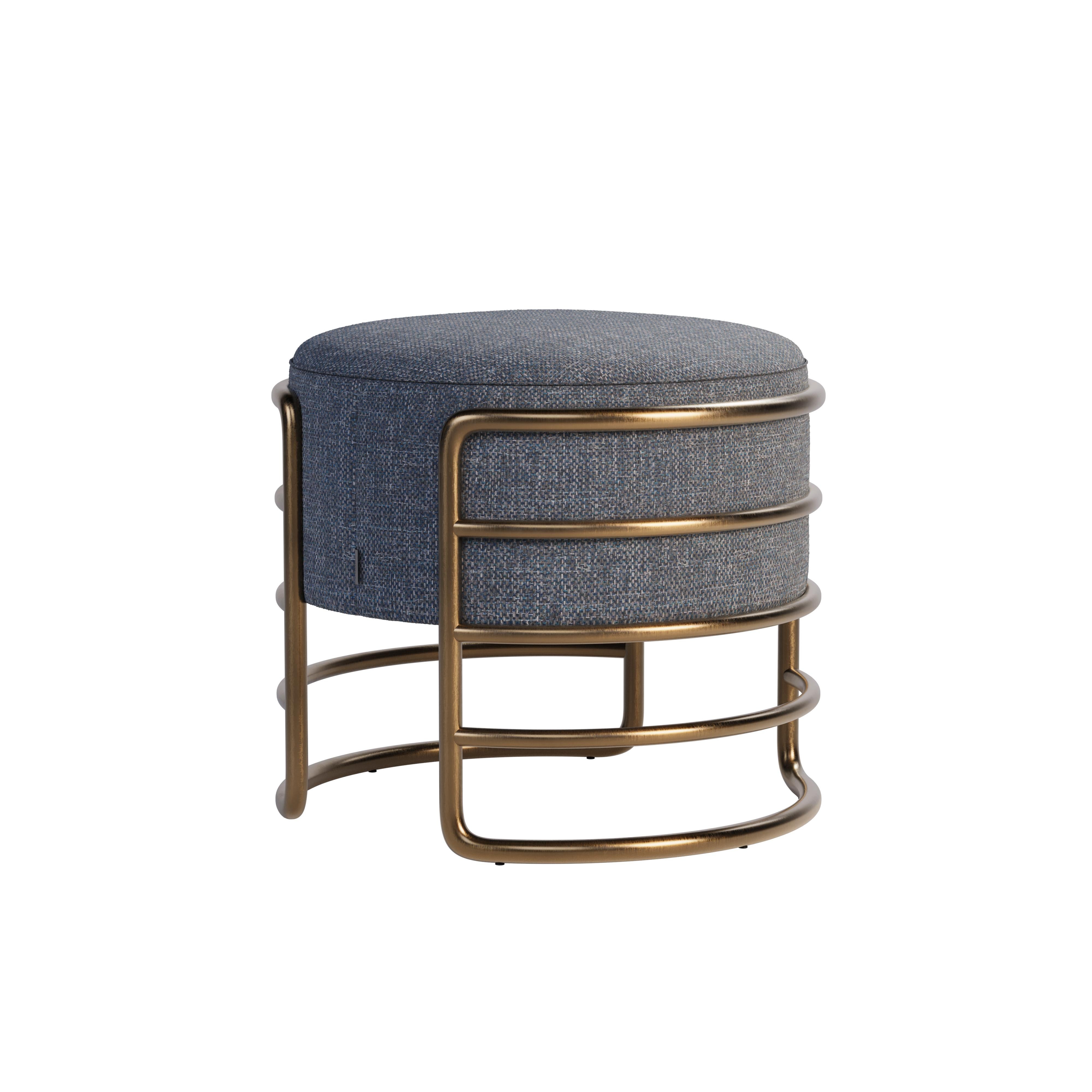 21st Century Brass Eero Stool Linen In New Condition For Sale In RIO TINTO, PT