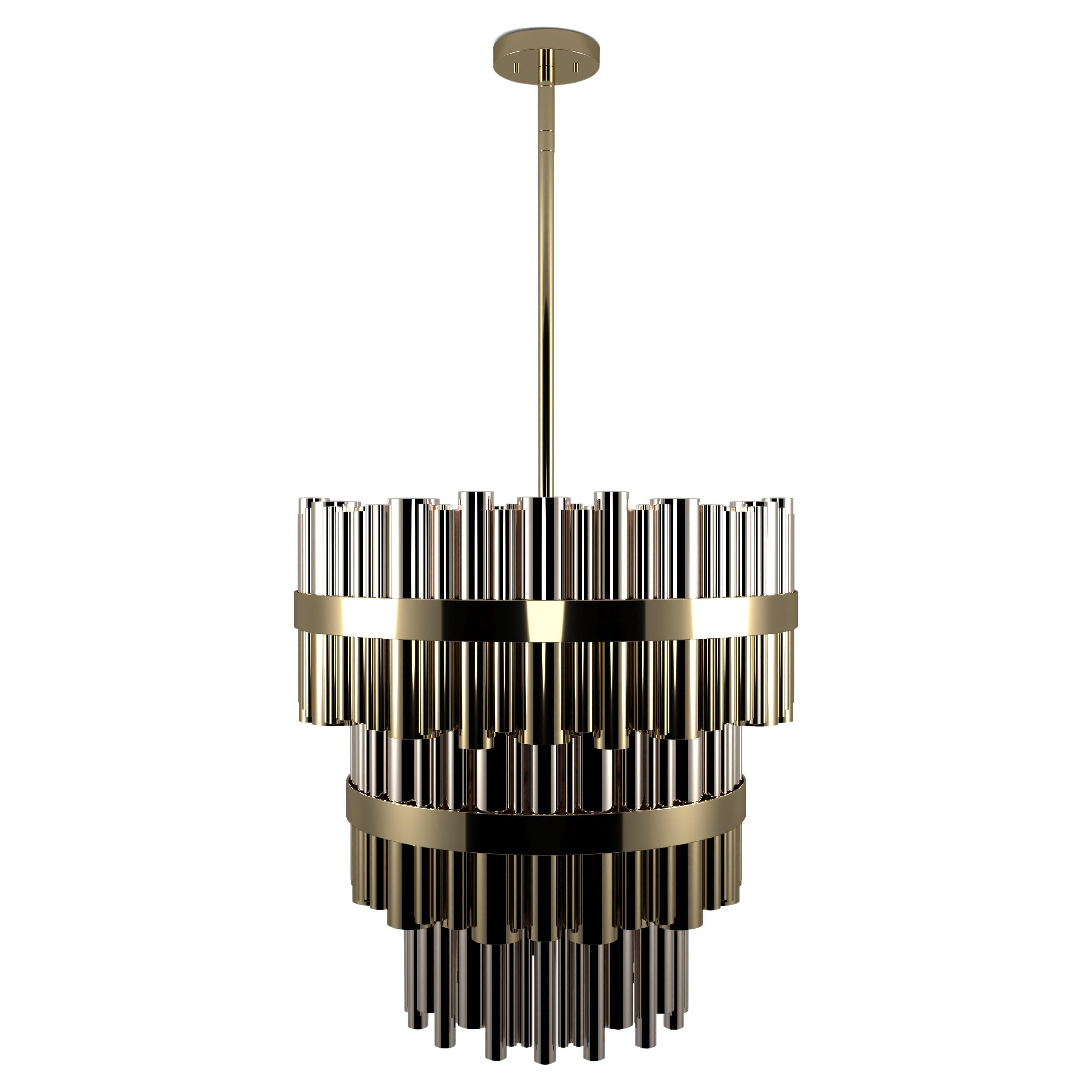 21st Century Brass Granville Chandelier by Creativemary For Sale
