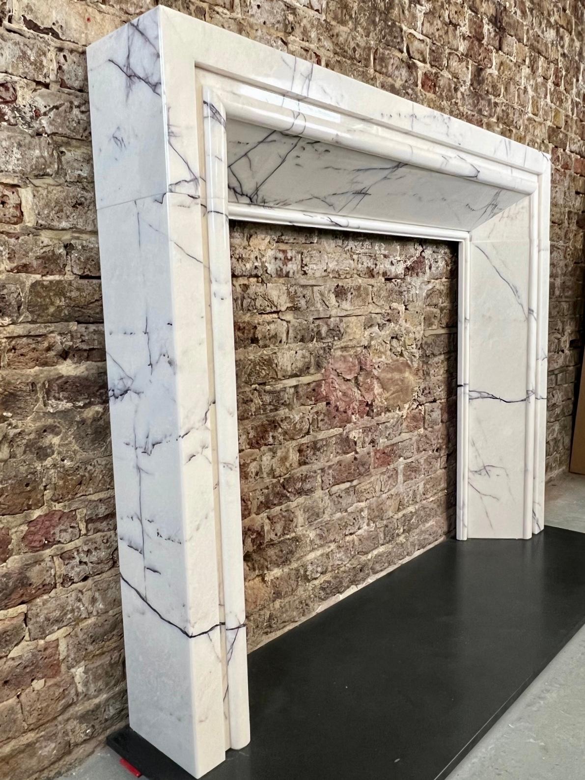 English 21st Century Breccia Marble Fireplace Surround