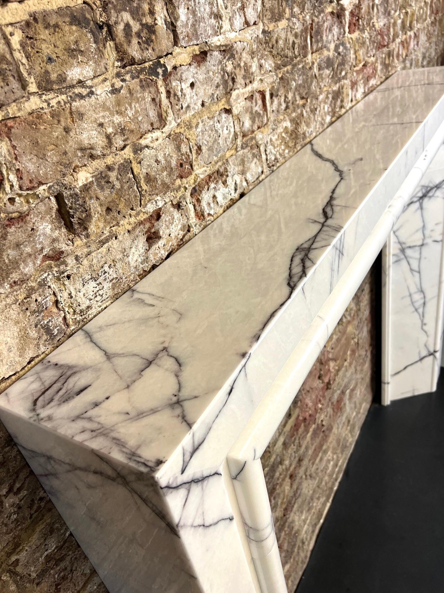 Contemporary 21st Century Breccia Marble Fireplace Surround