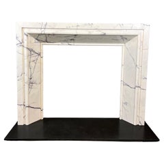 21st Century Breccia Marble Fireplace Surround
