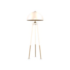 21st Century Brera Floor Lamp Brass Wood Made in Portugal by Creativemary