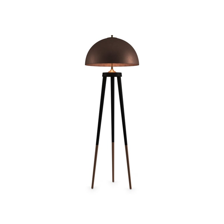 21st Century Brera Floor Lamp Brass Wood Fiberglass by Creativemary For  Sale at 1stDibs